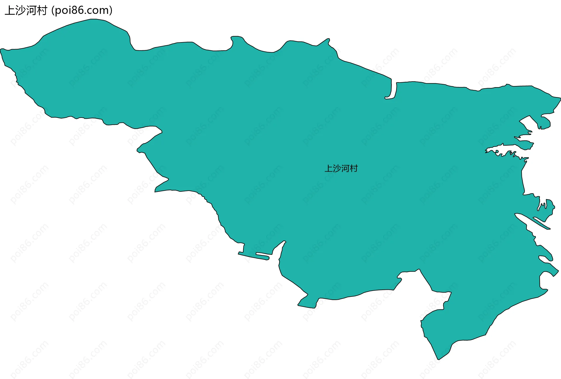 上沙河村边界地图