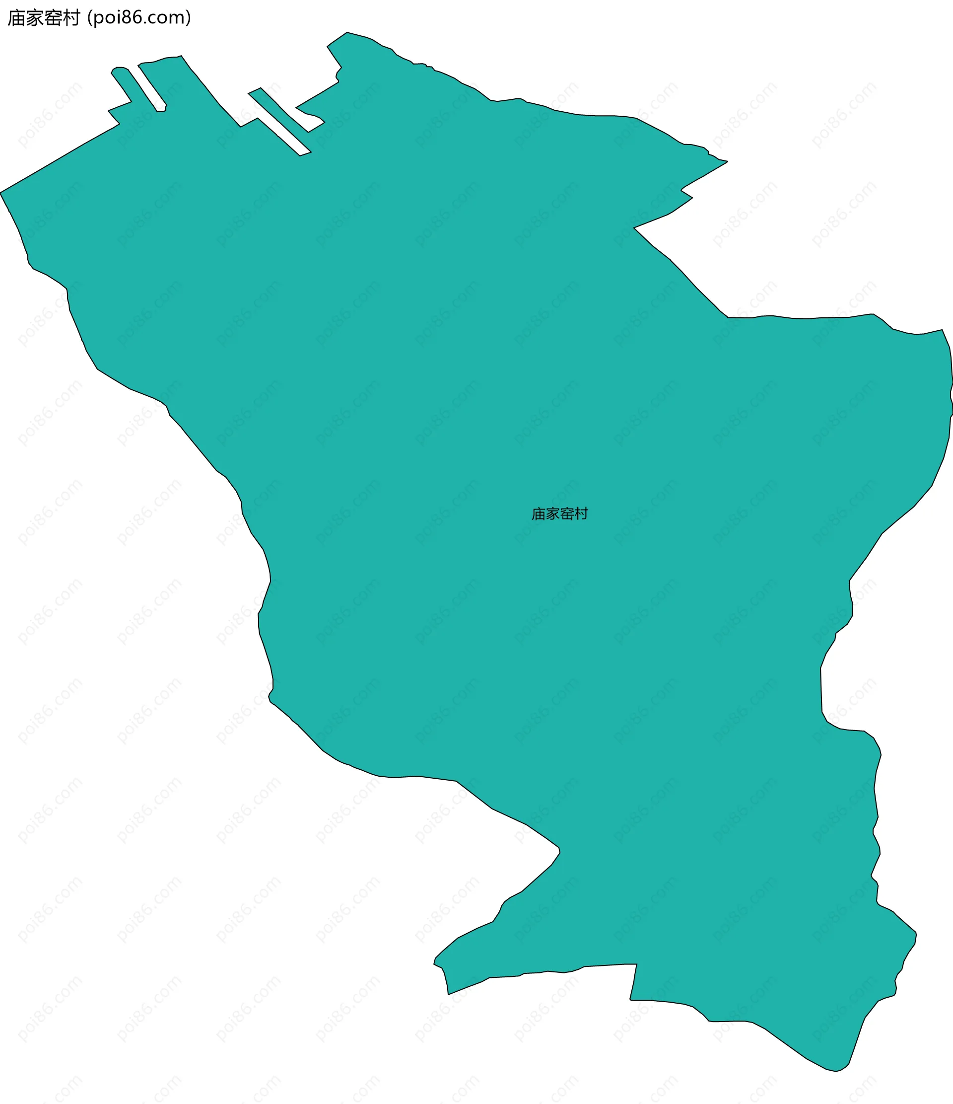 庙家窑村边界地图