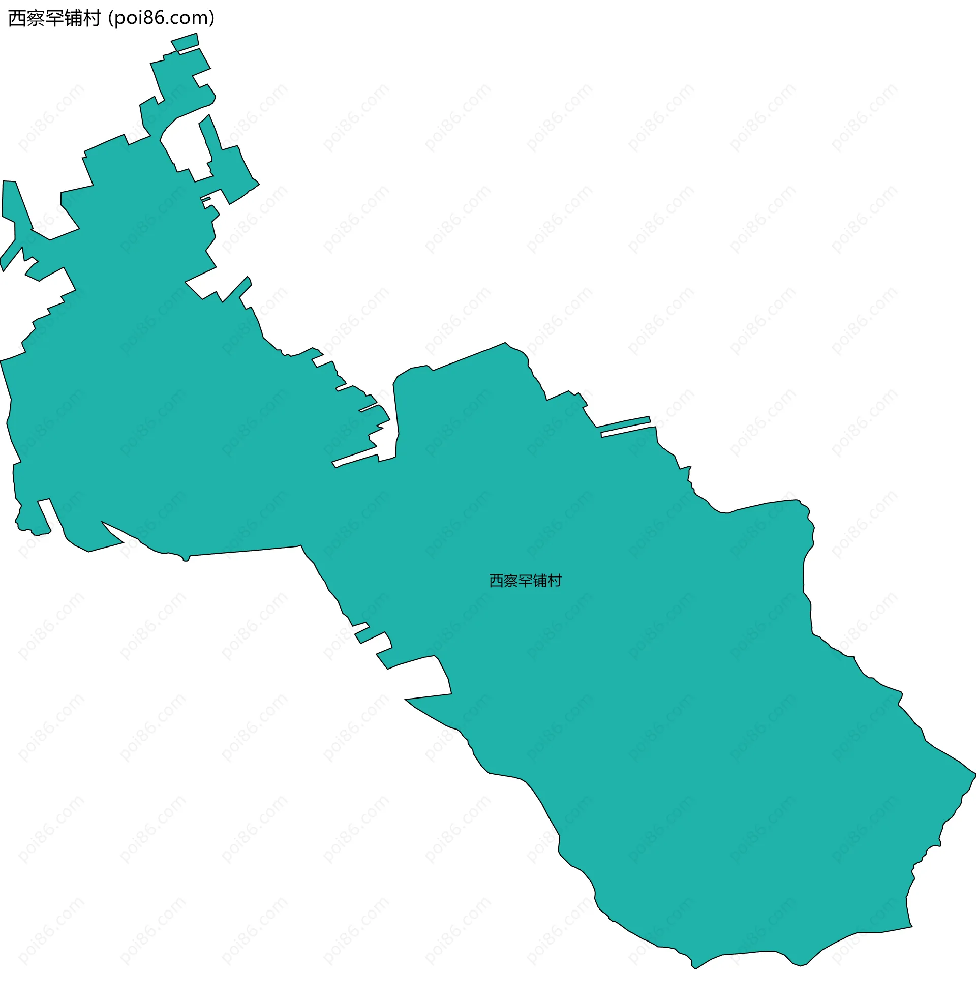 西察罕铺村边界地图