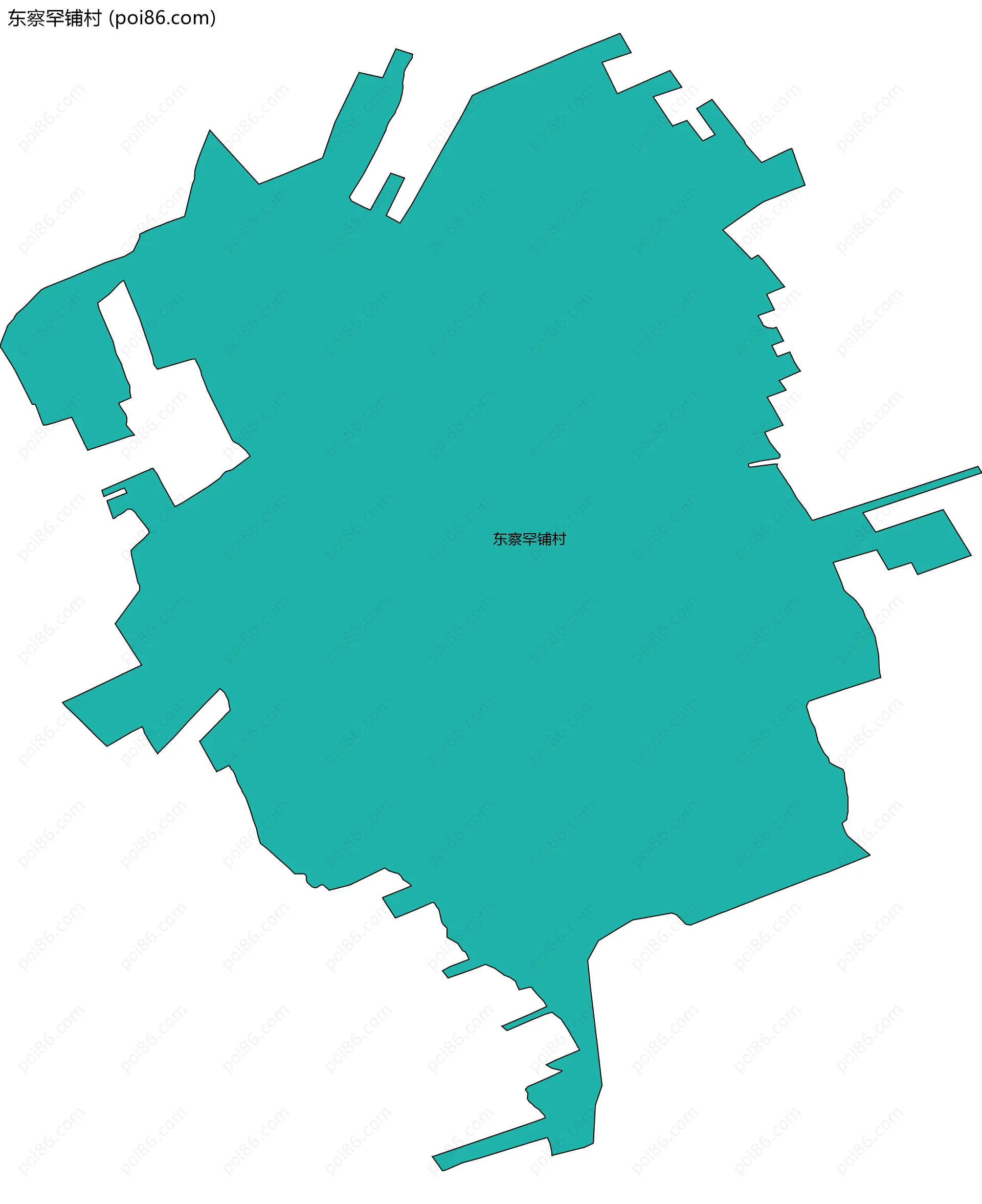 东察罕铺村边界地图