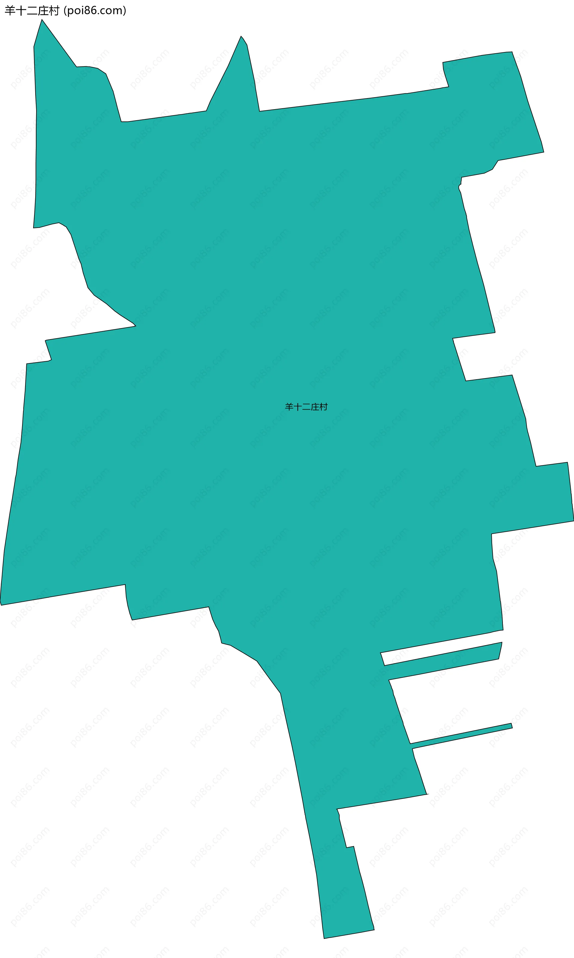 羊十二庄村边界地图