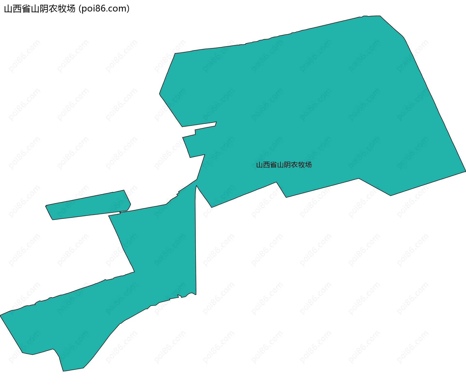 山西省山阴农牧场边界地图