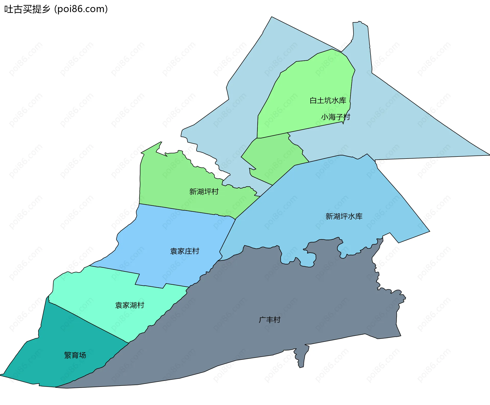吐古买提乡边界地图(五级行政区划)