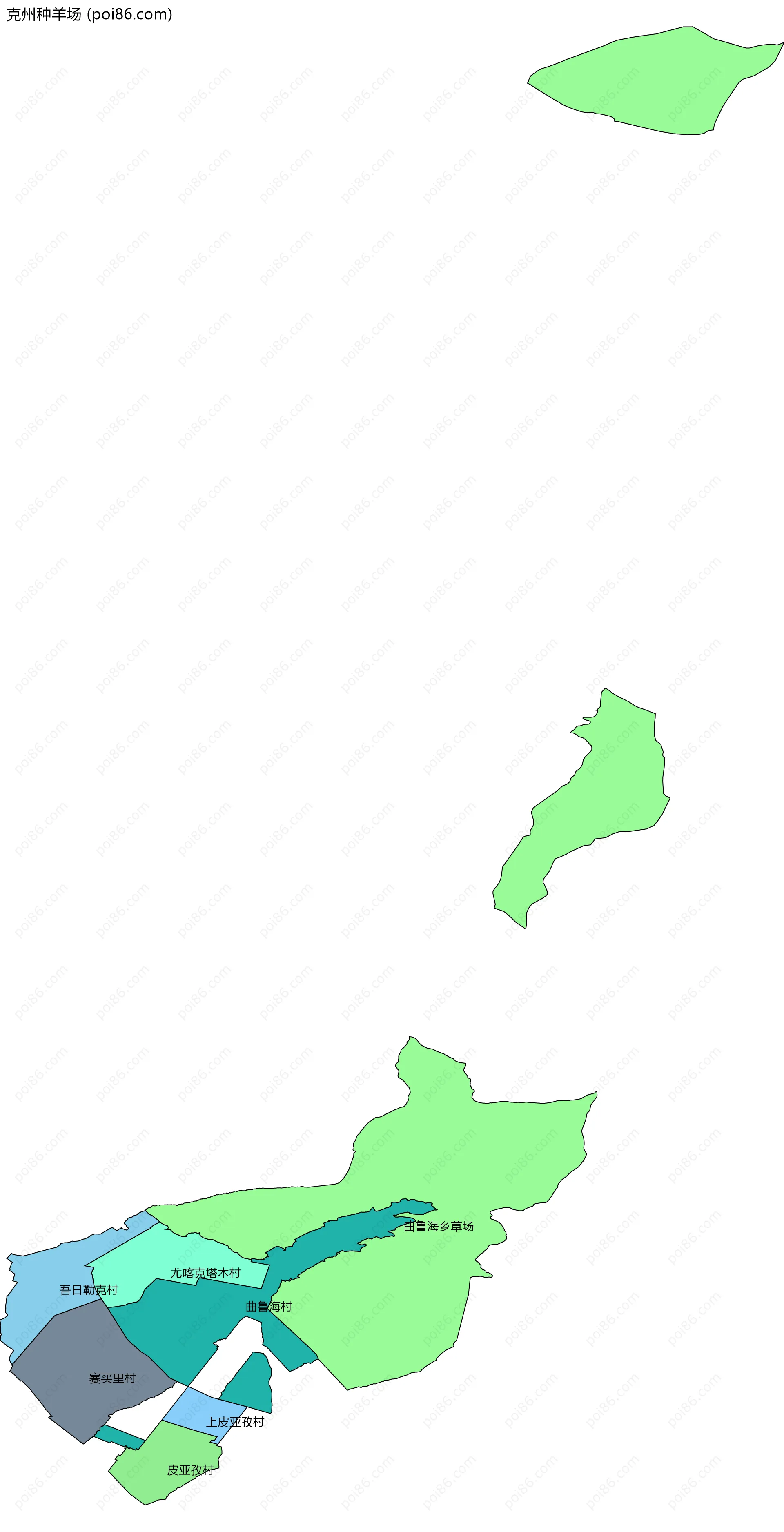 克州种羊场边界地图(五级行政区划)