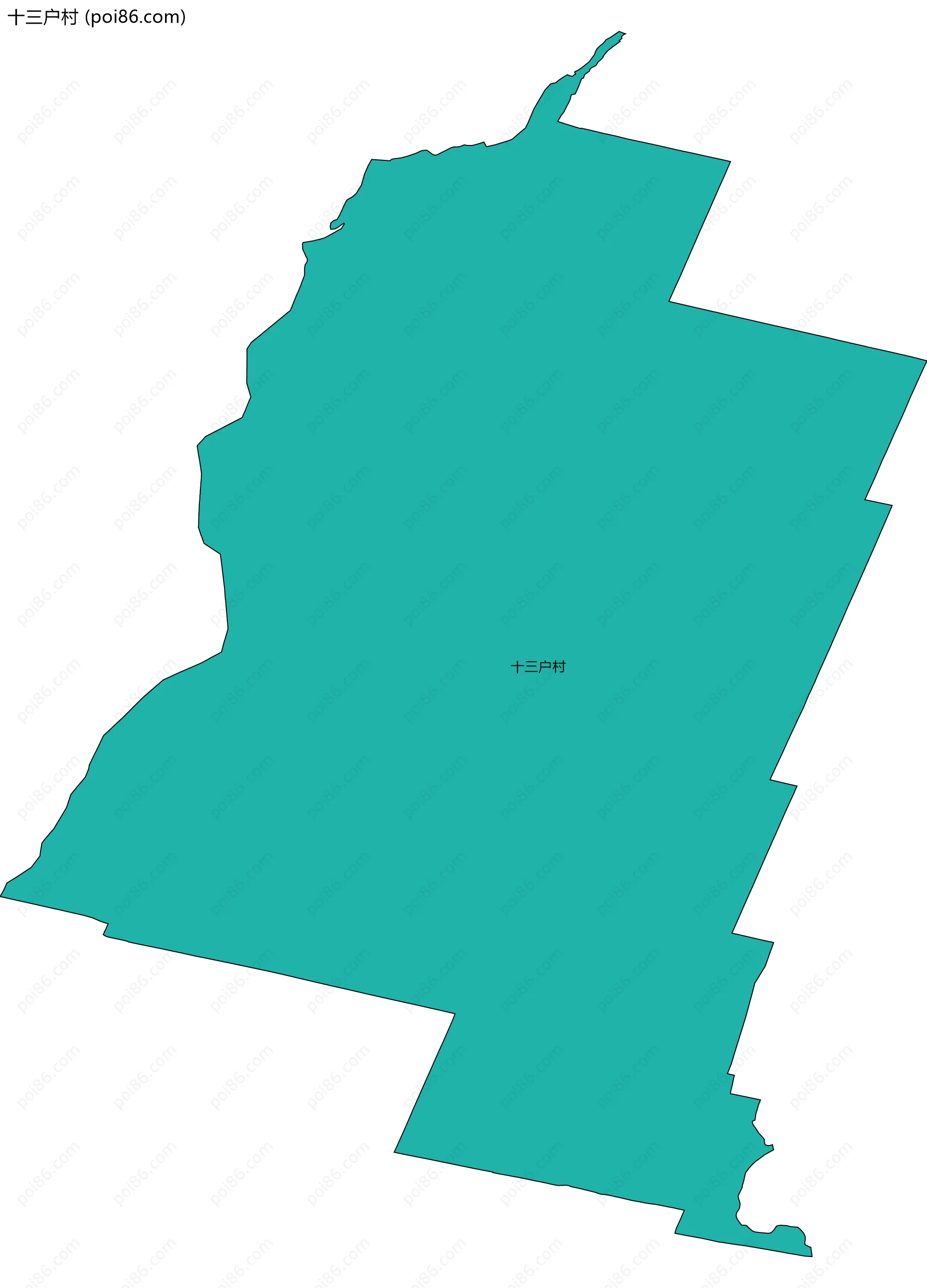 十三户村边界地图