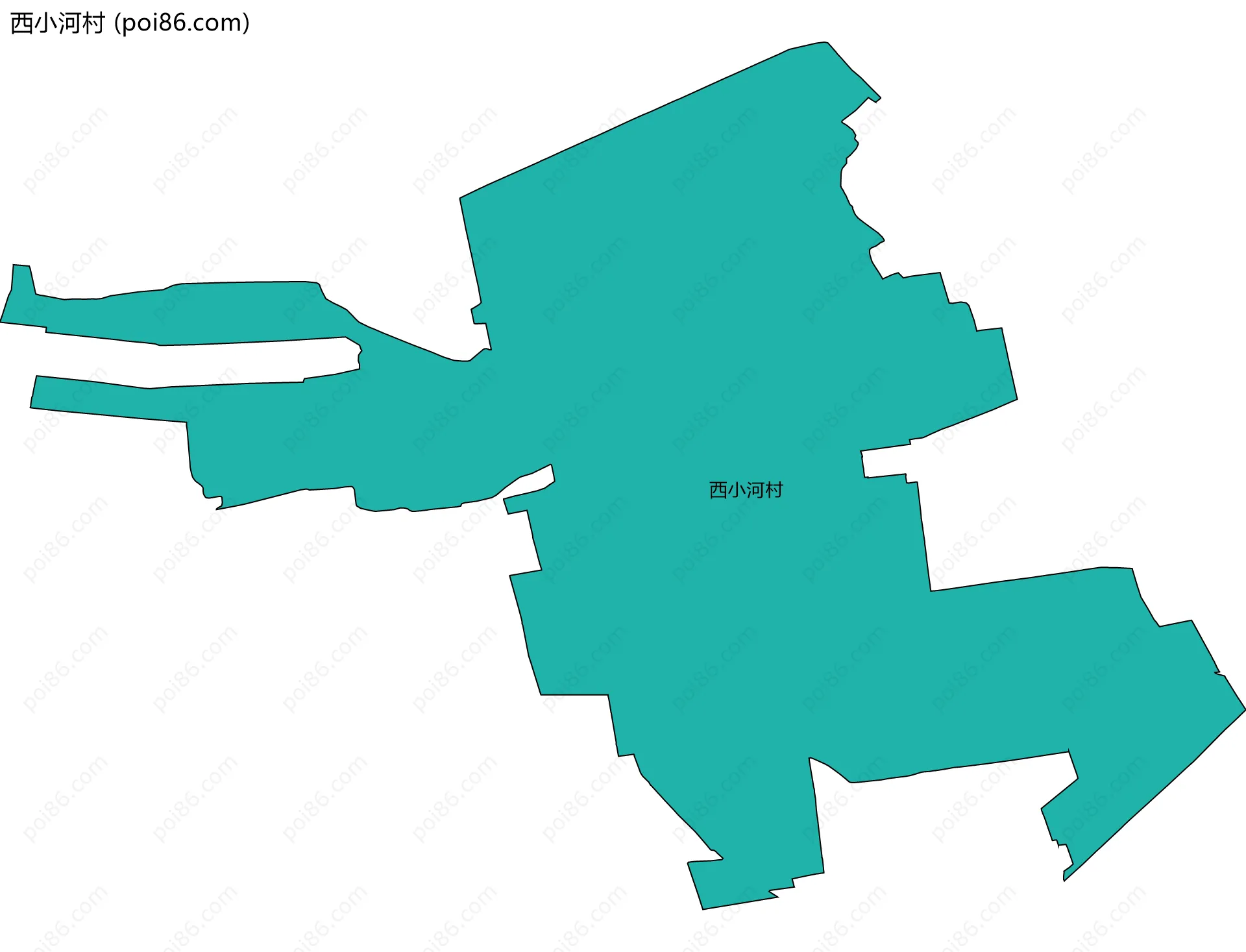 西小河村边界地图