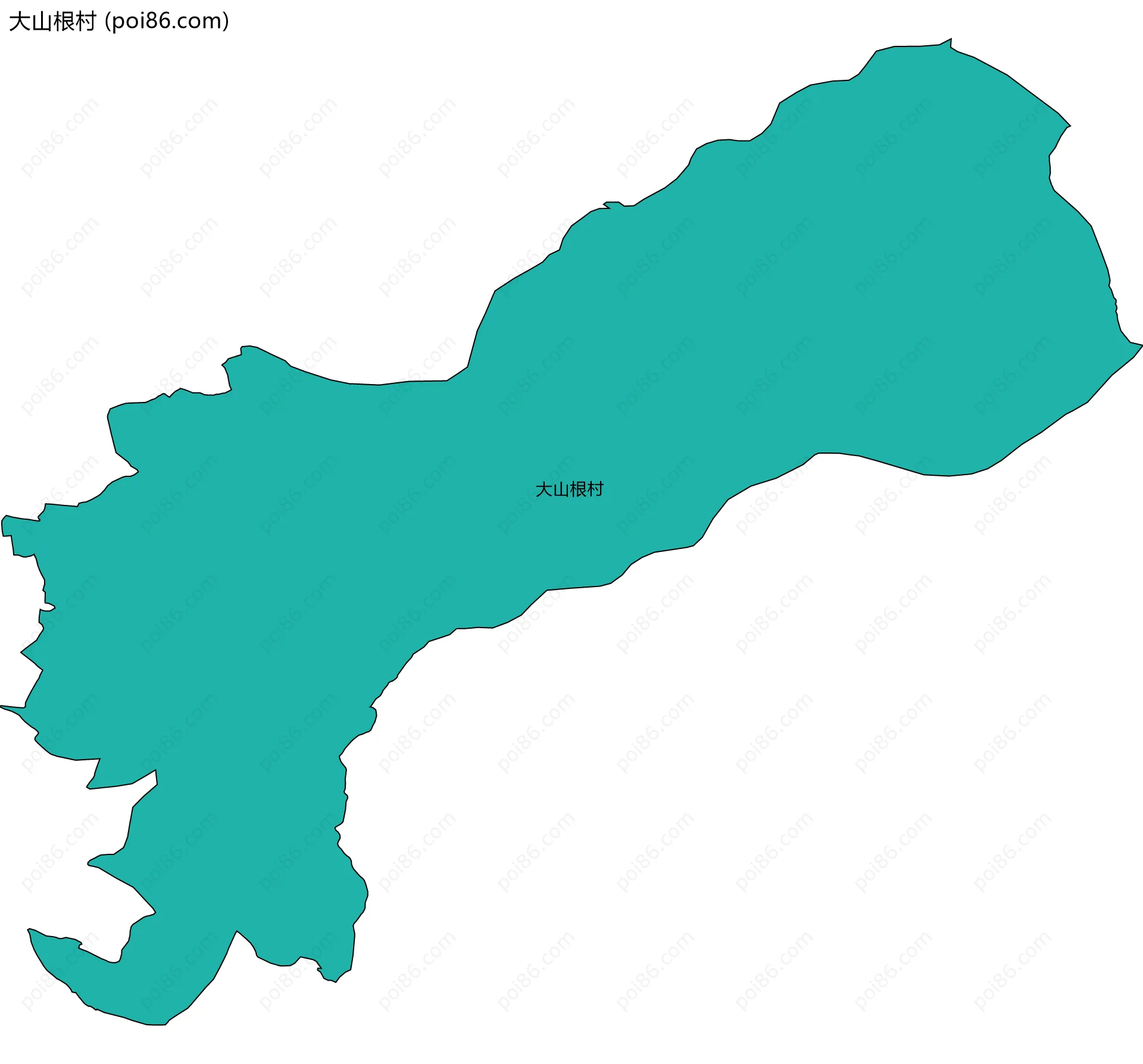 大山根村边界地图