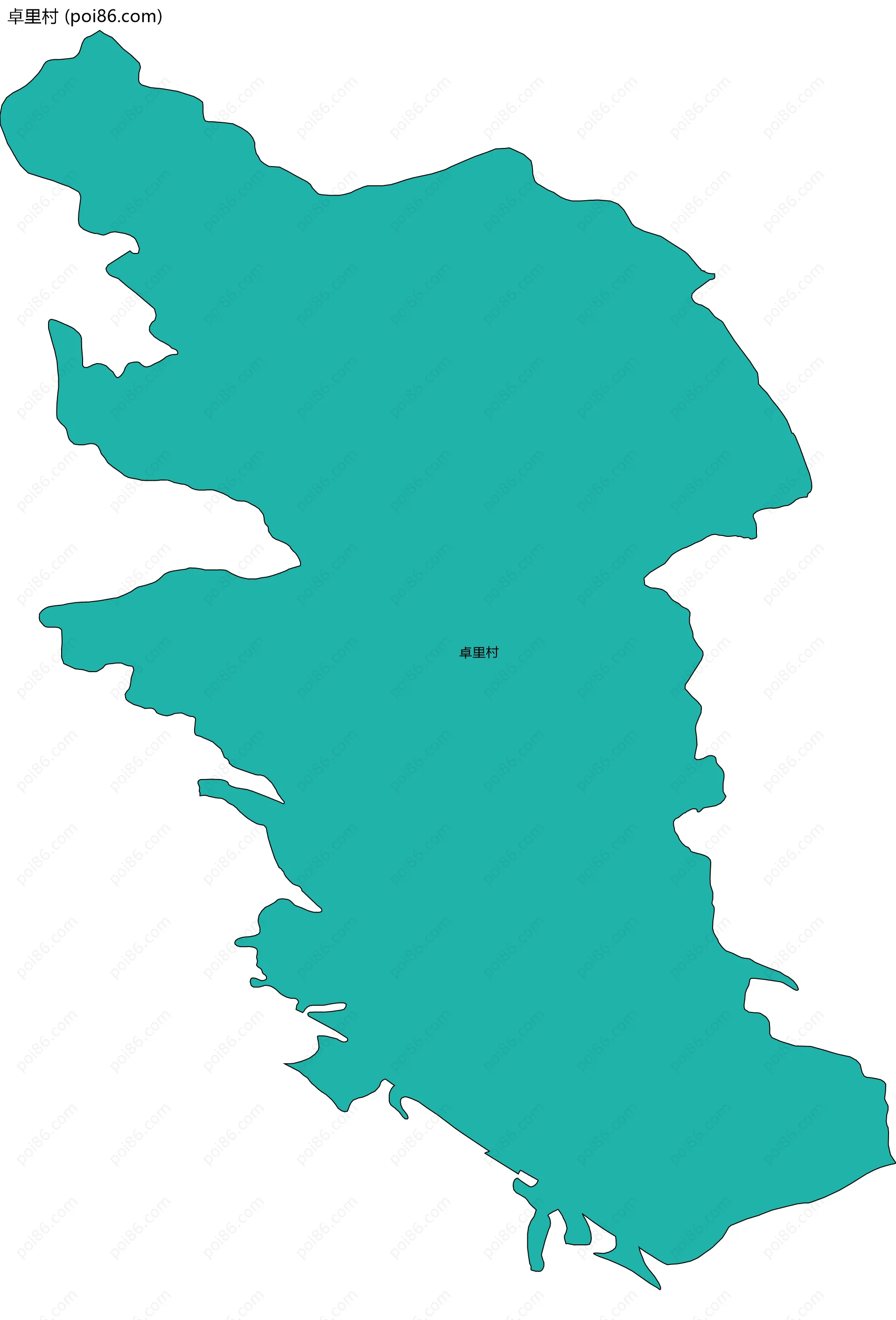 卓里村边界地图