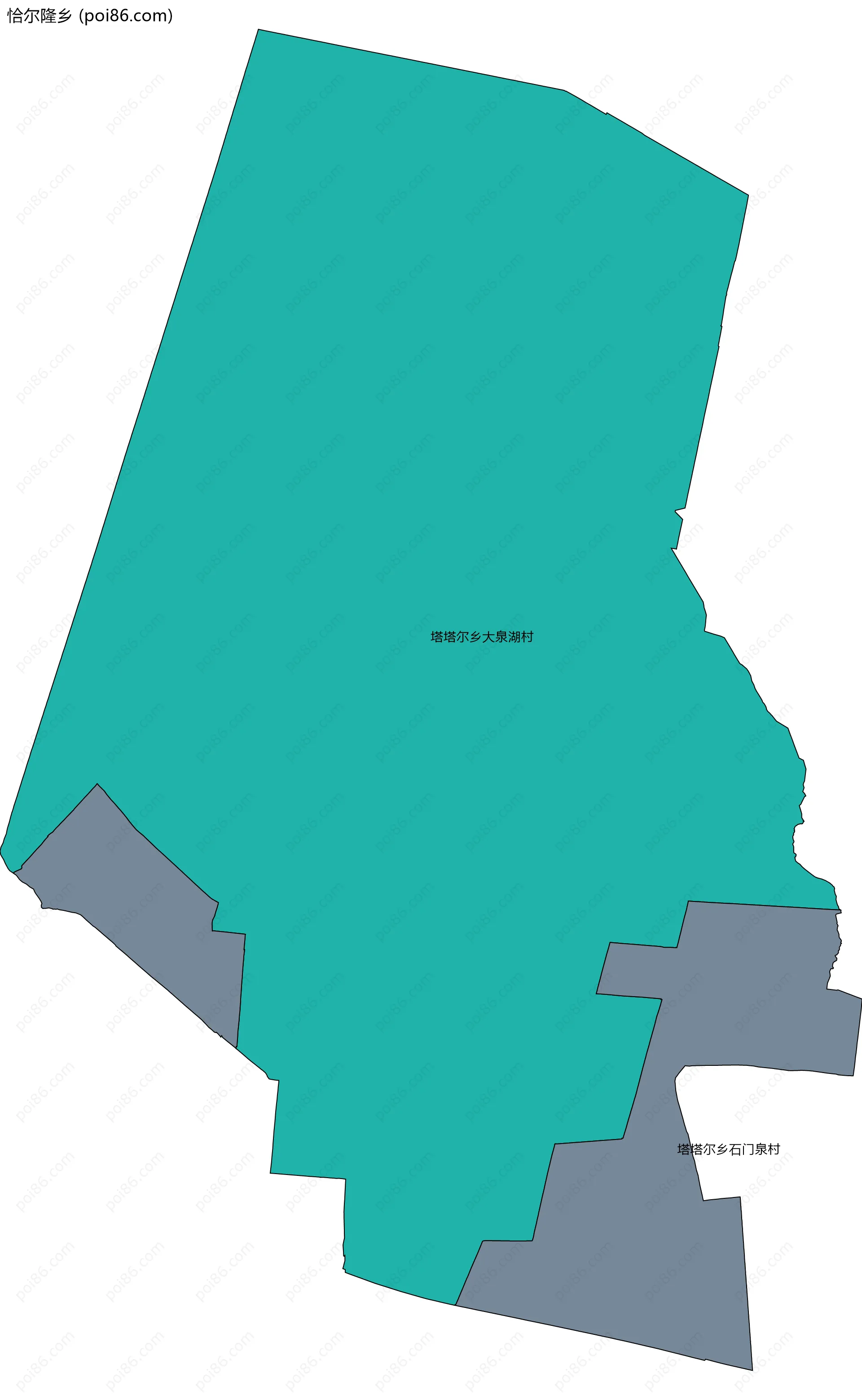 恰尔隆乡边界地图(五级行政区划)