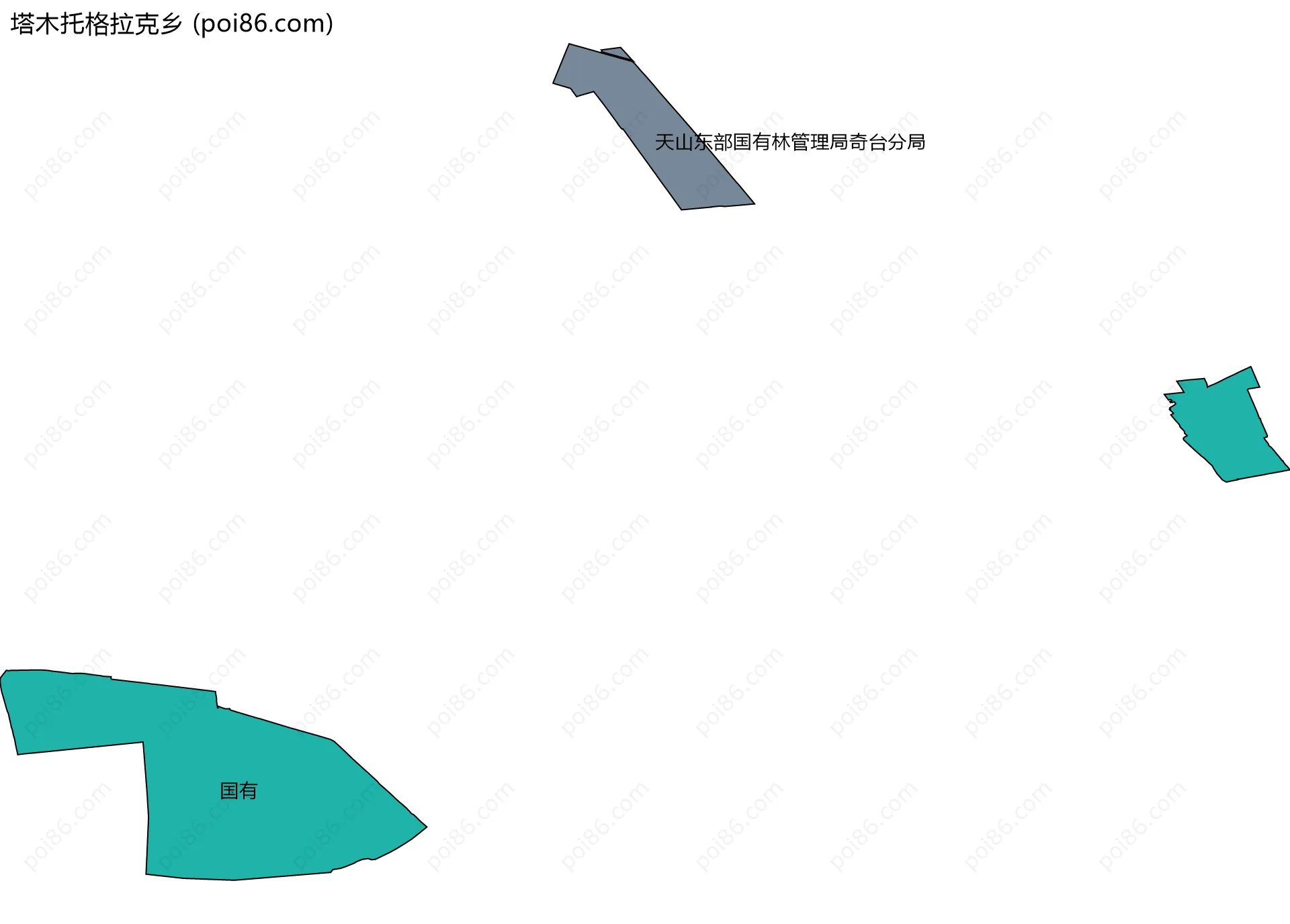 塔木托格拉克乡边界地图(五级行政区划)