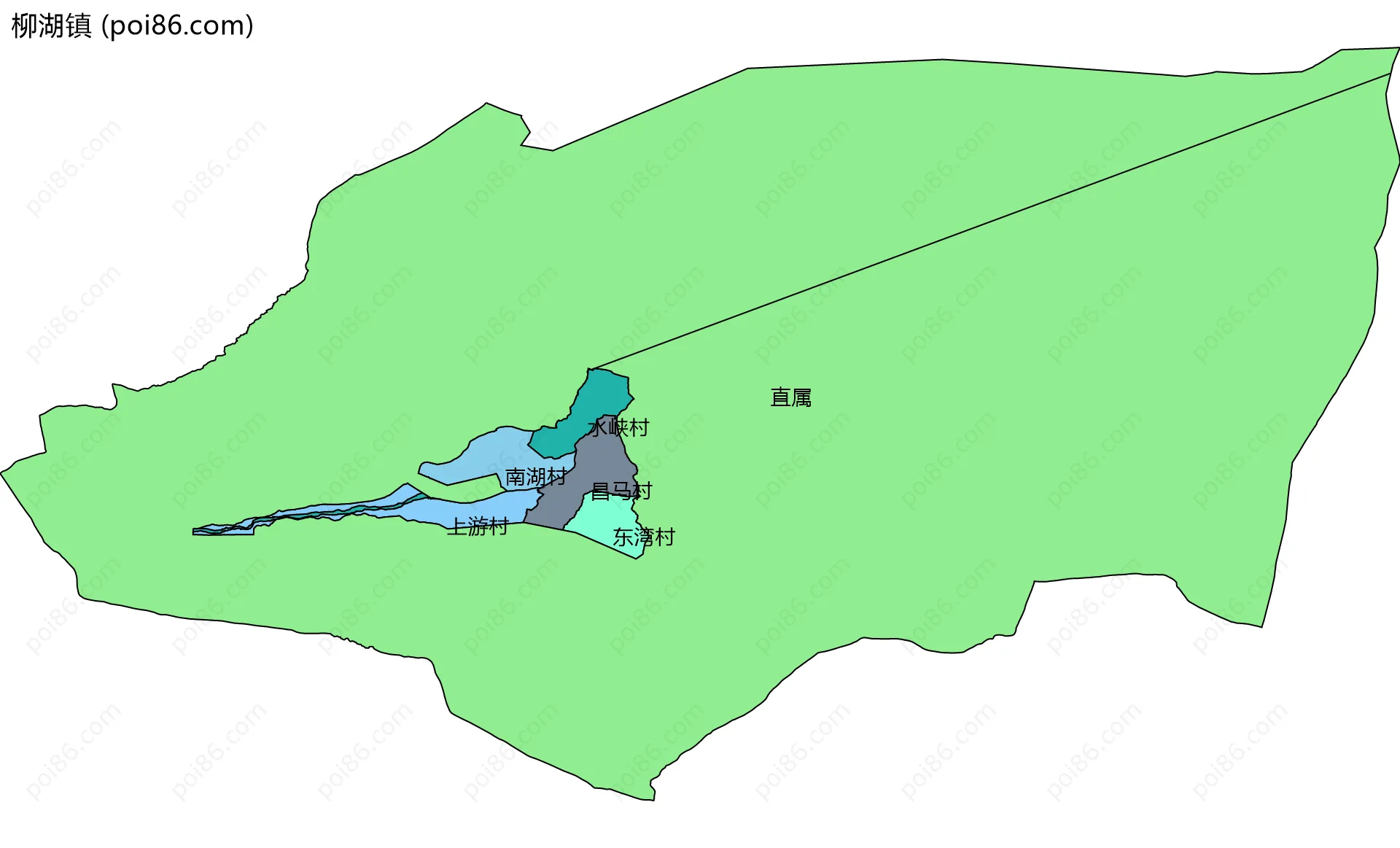 柳湖镇边界地图(五级行政区划)