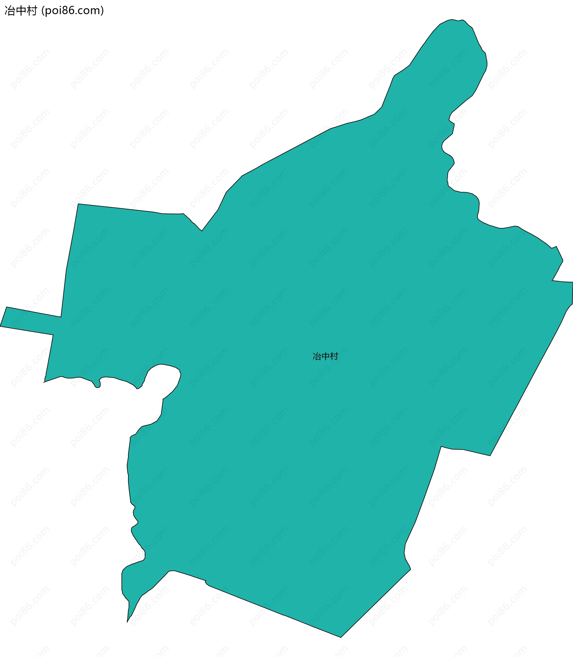 冶中村边界地图