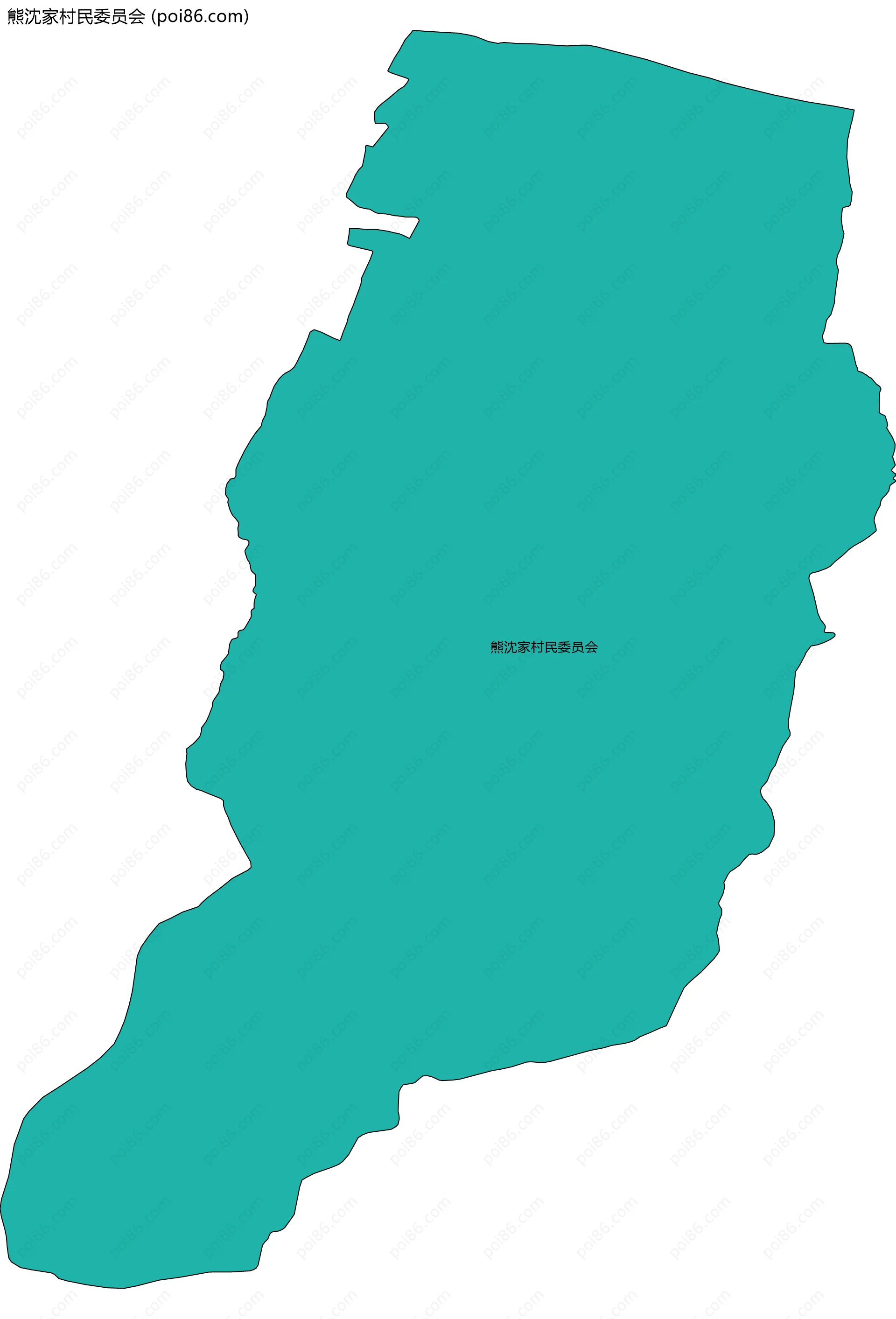 熊沈家村民委员会边界地图