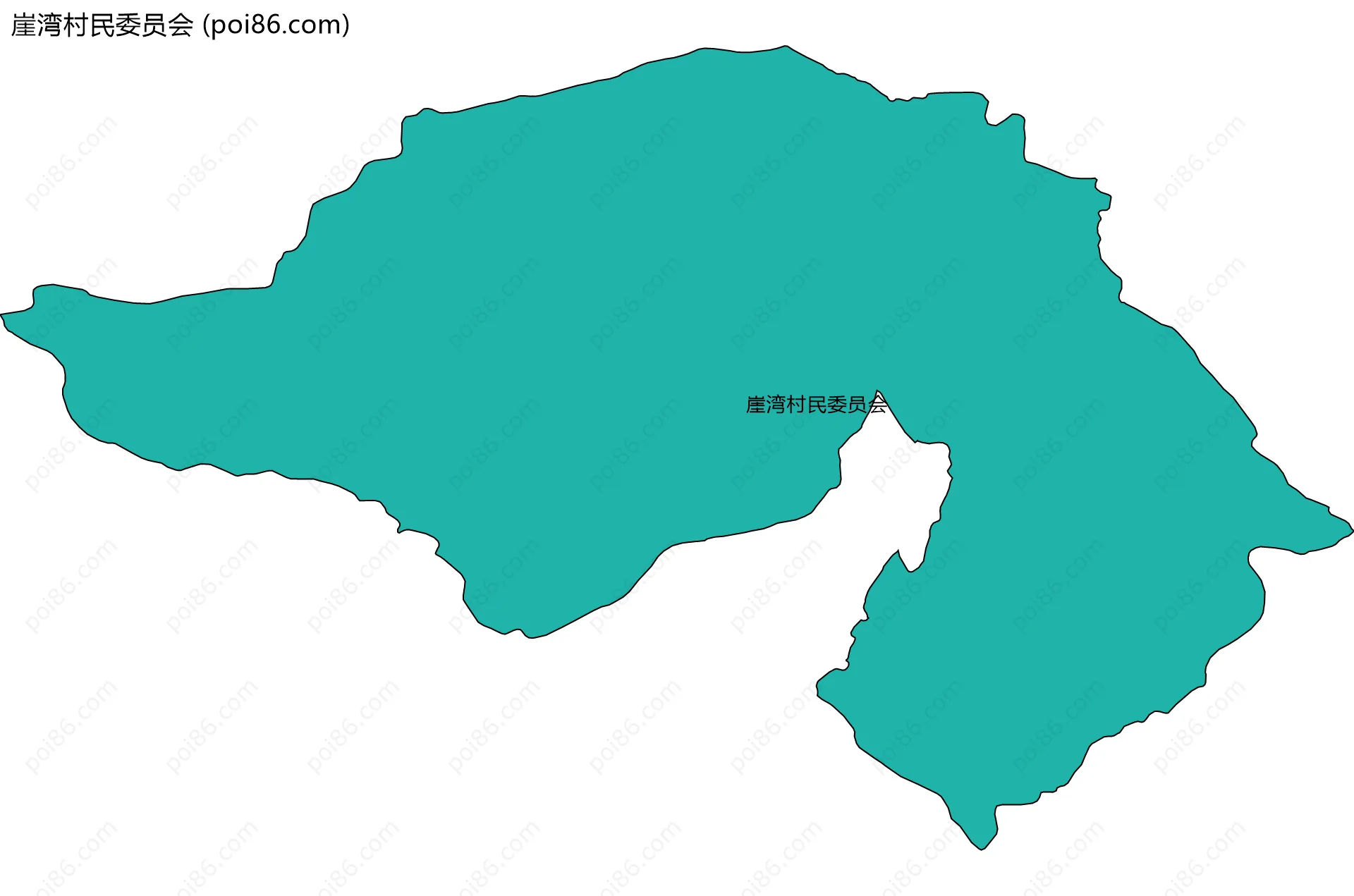 崖湾村民委员会边界地图