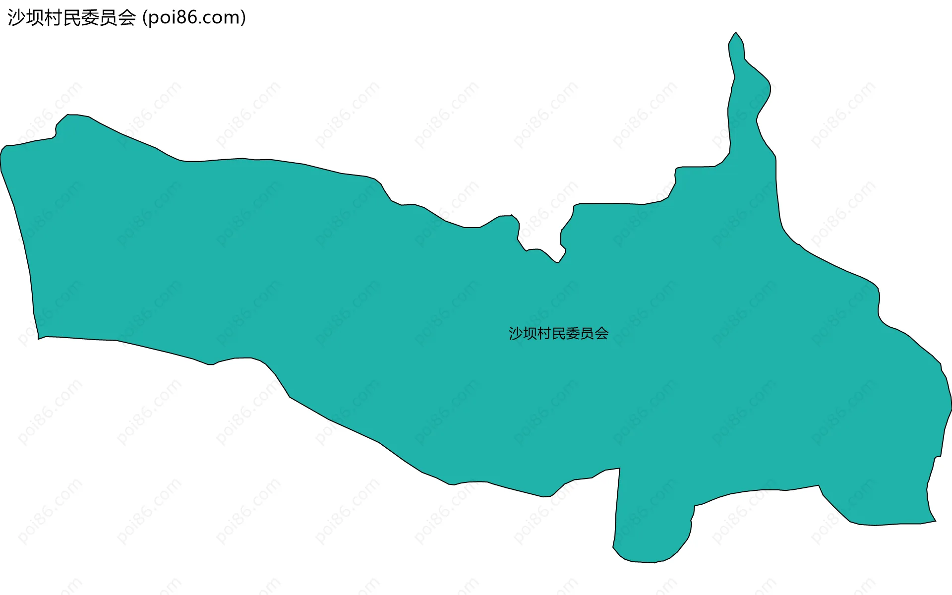 沙坝村民委员会边界地图