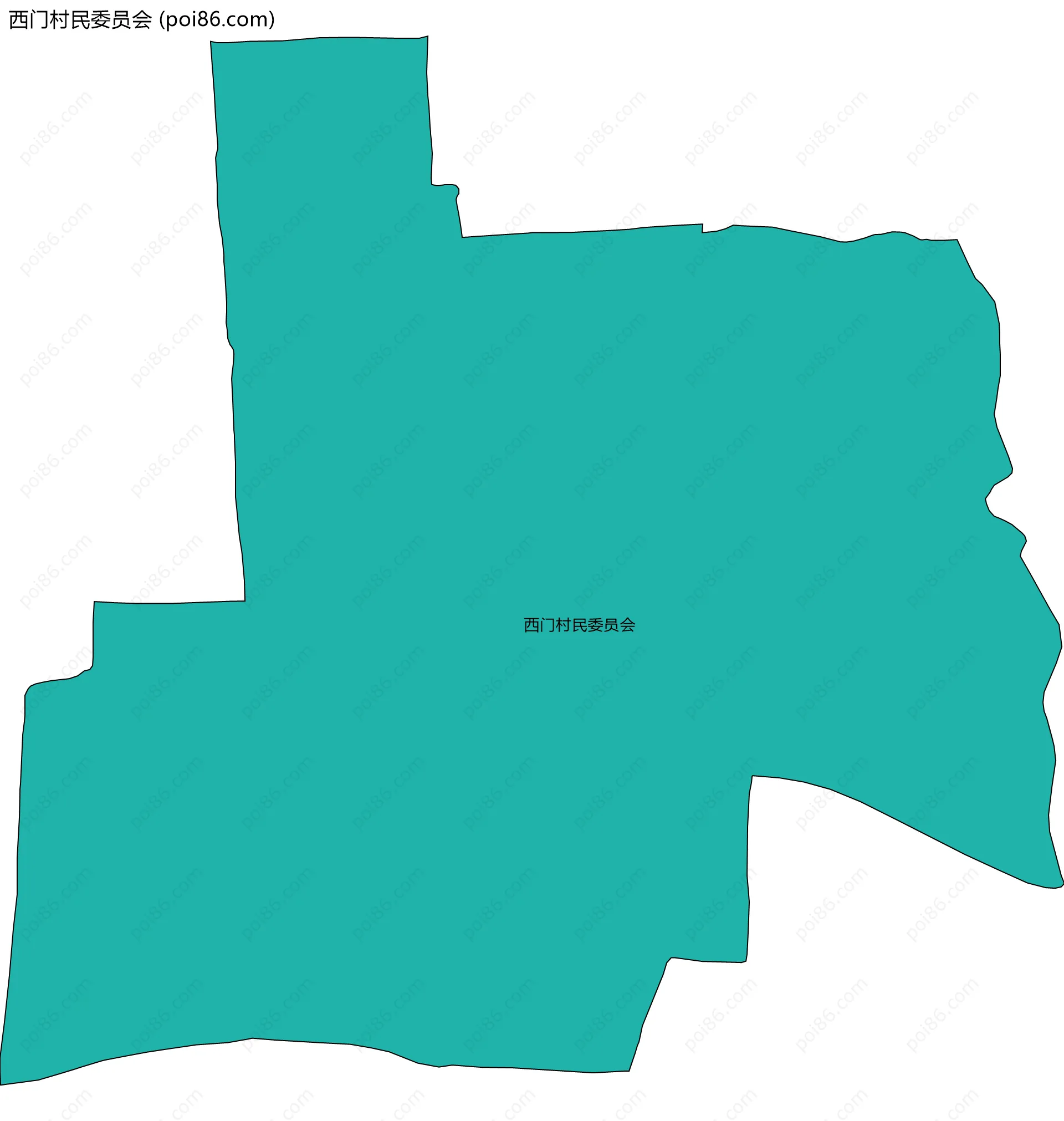 西门村民委员会边界地图