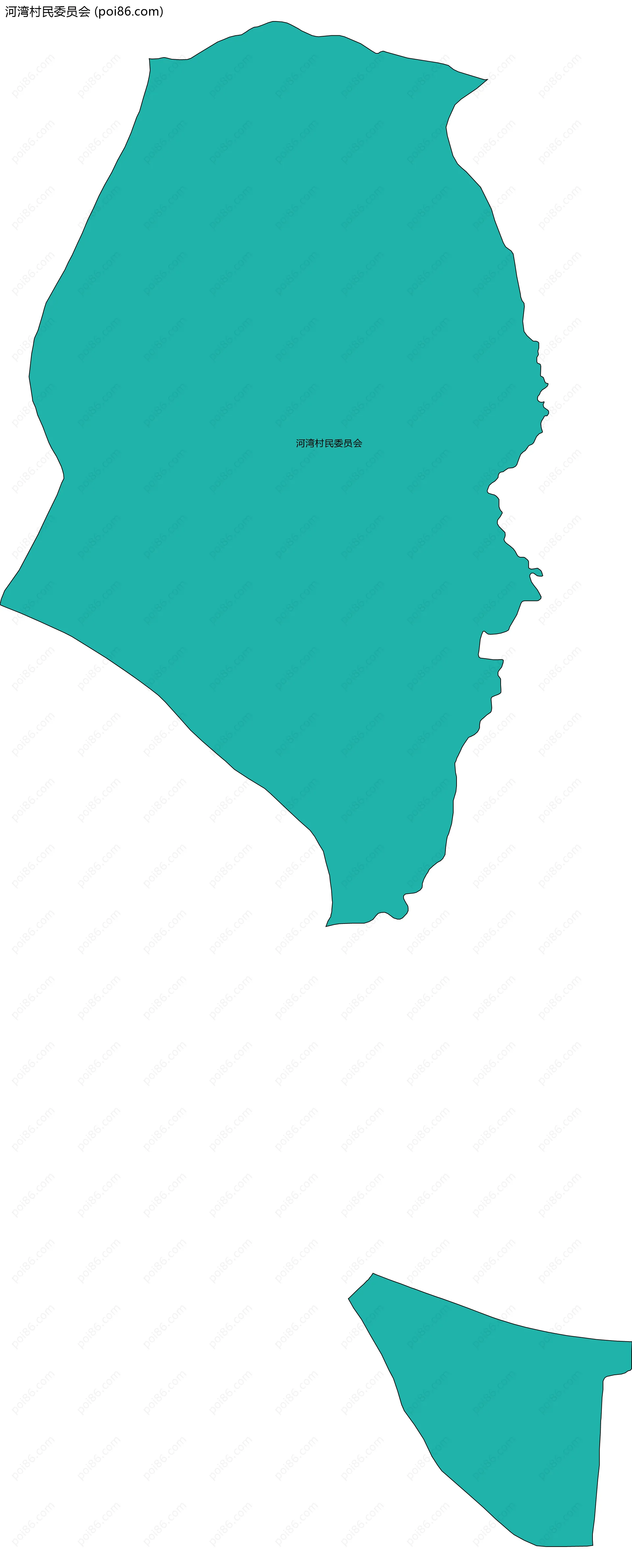 河湾村民委员会边界地图