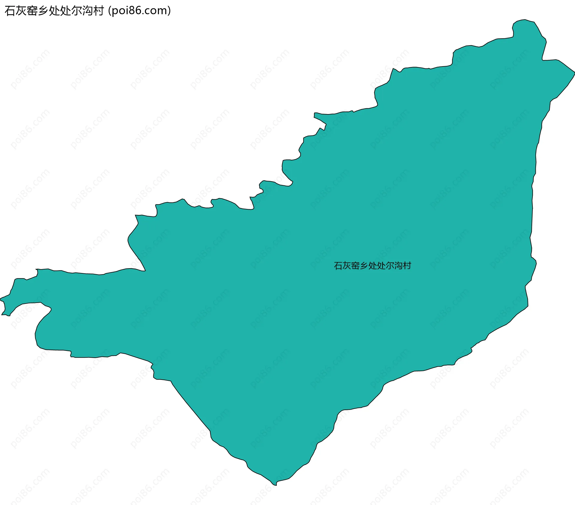 石灰窑乡处处尔沟村边界地图