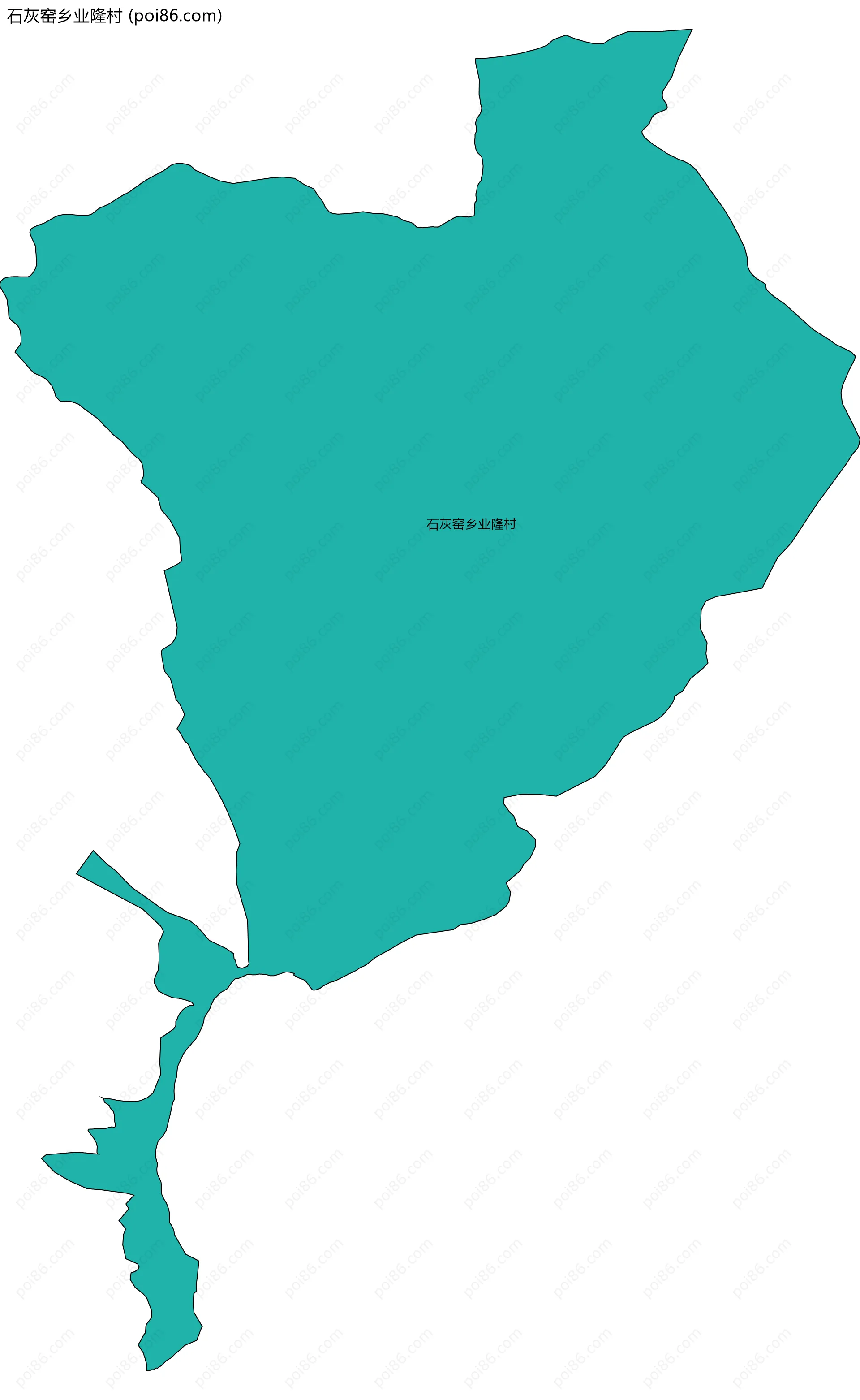 石灰窑乡业隆村边界地图