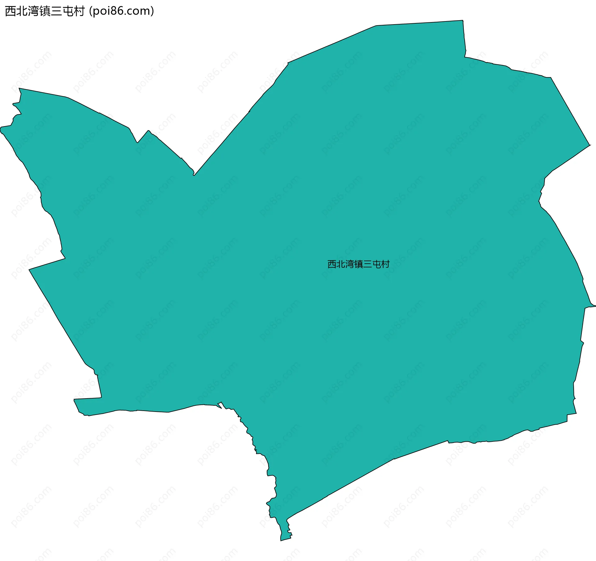 西北湾镇三屯村边界地图