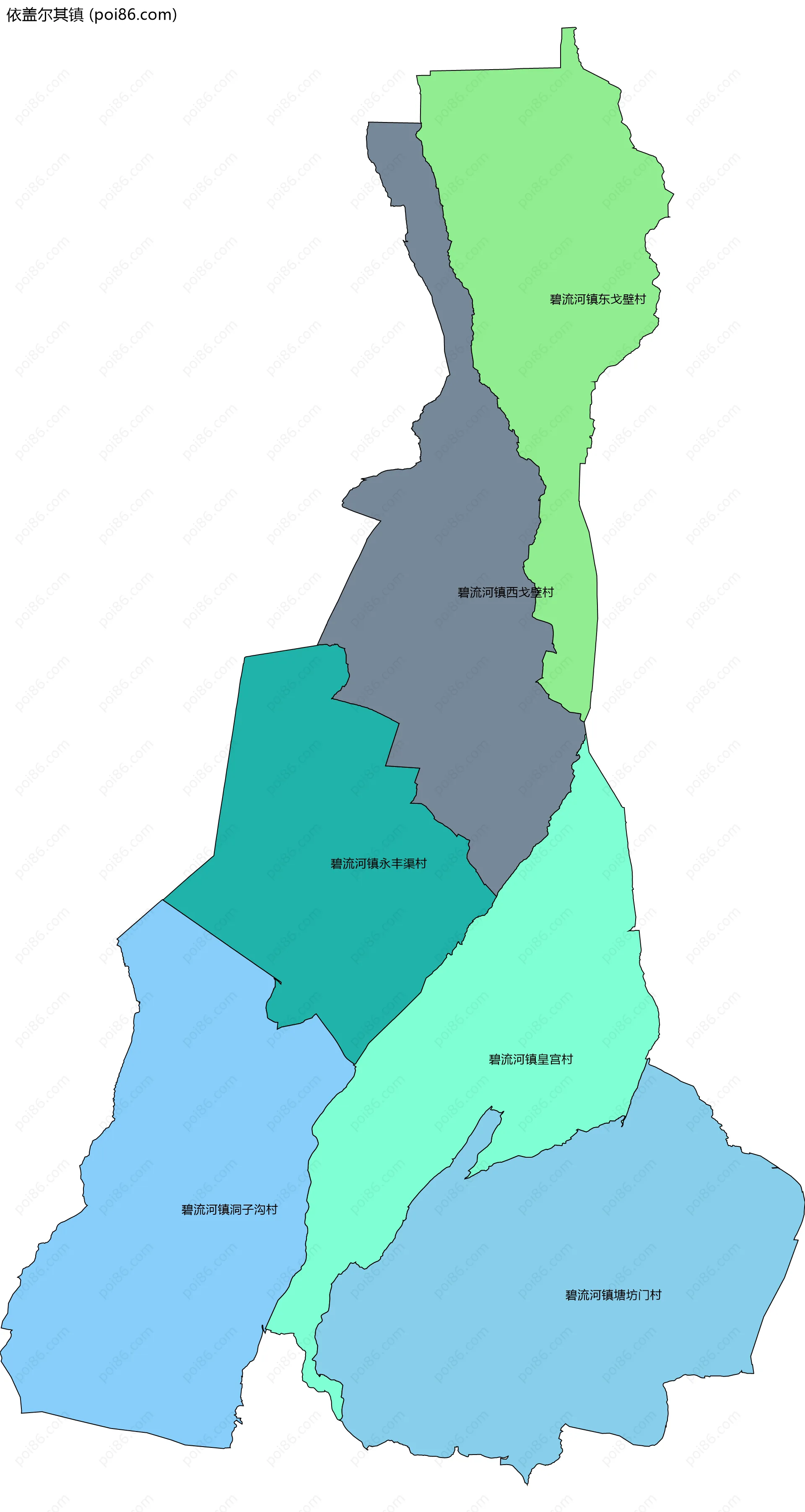 依盖尔其镇边界地图(五级行政区划)
