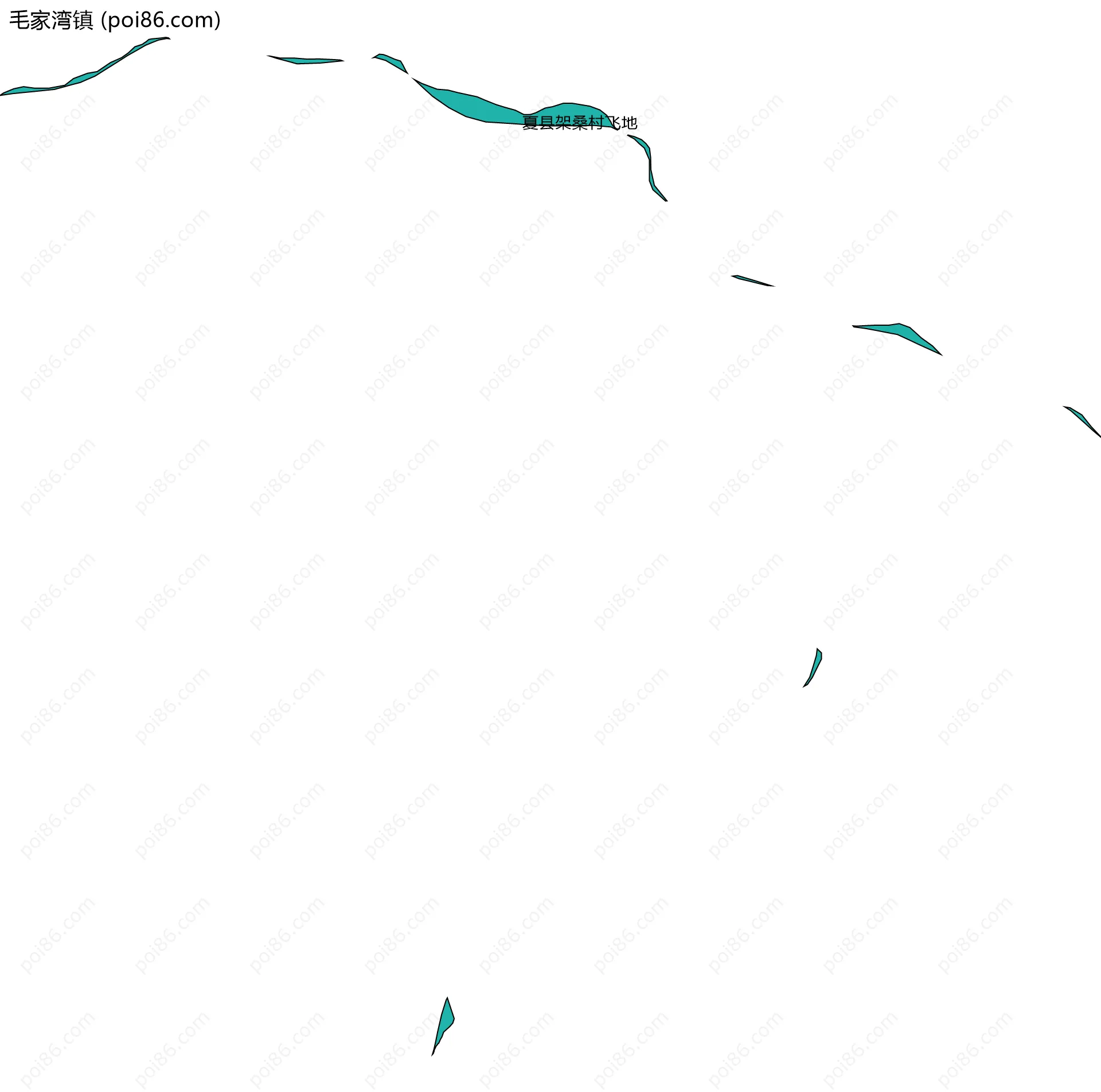 毛家湾镇边界地图(五级行政区划)