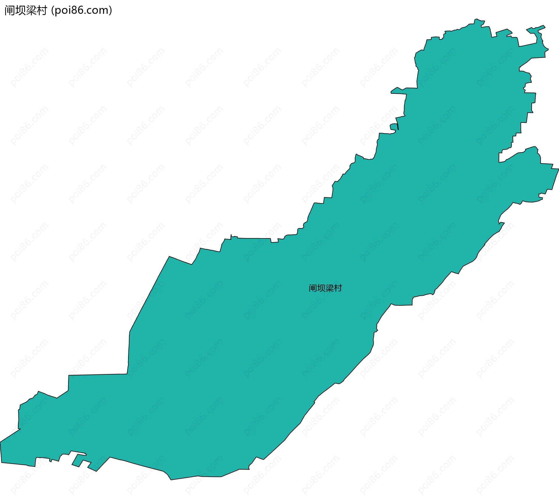 闸坝梁村边界地图