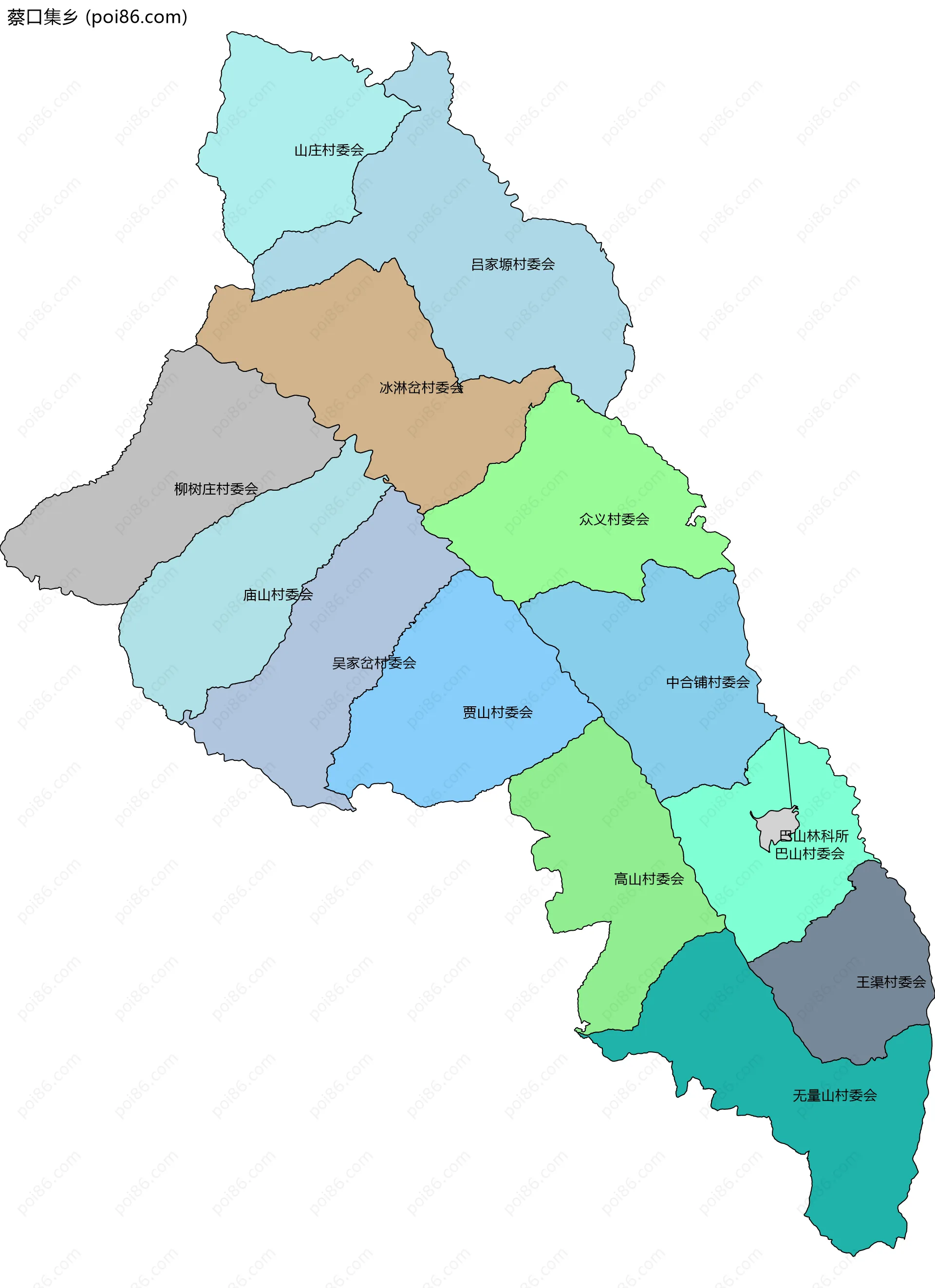 蔡口集乡边界地图(五级行政区划)