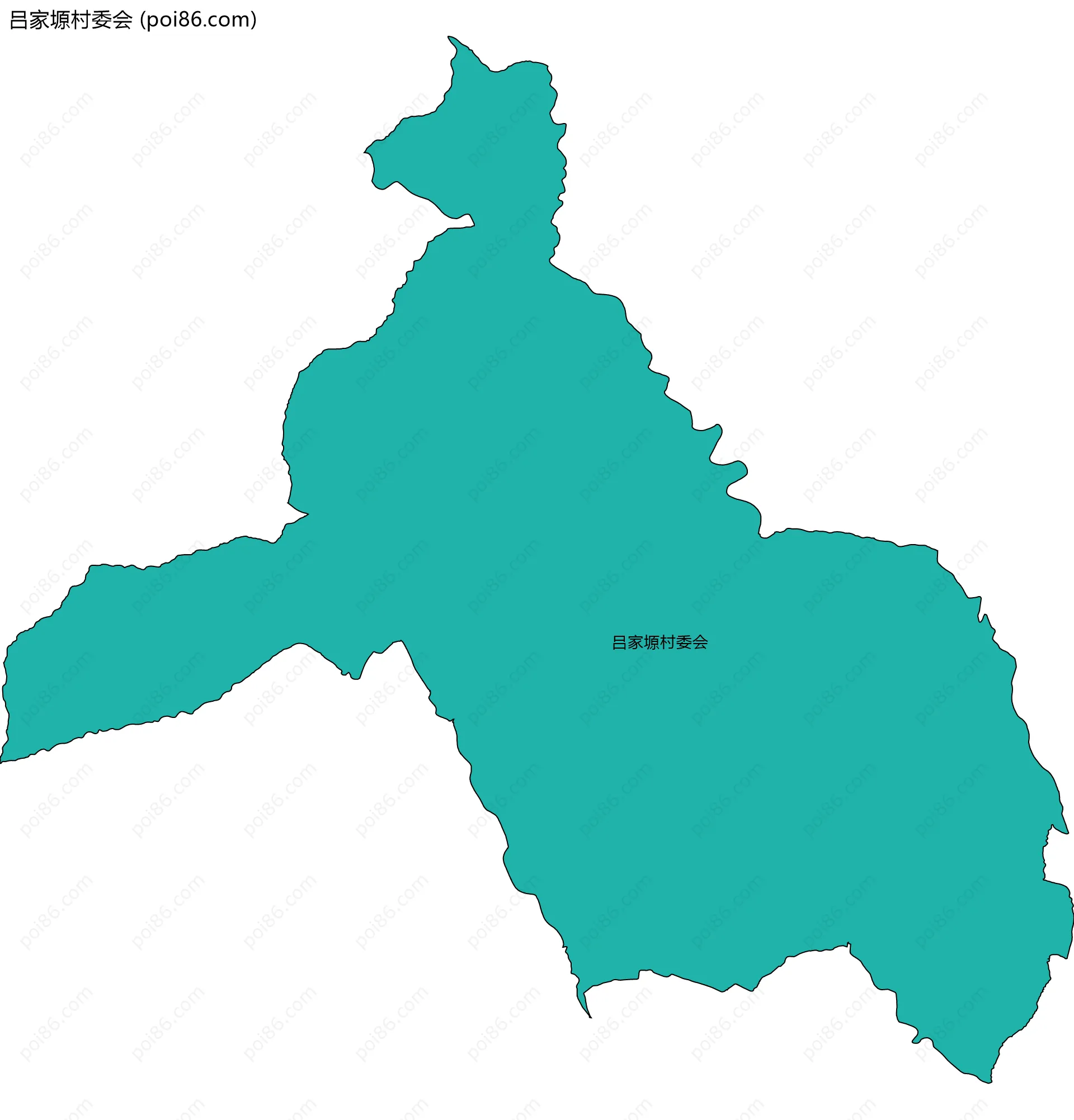 吕家塬村委会边界地图