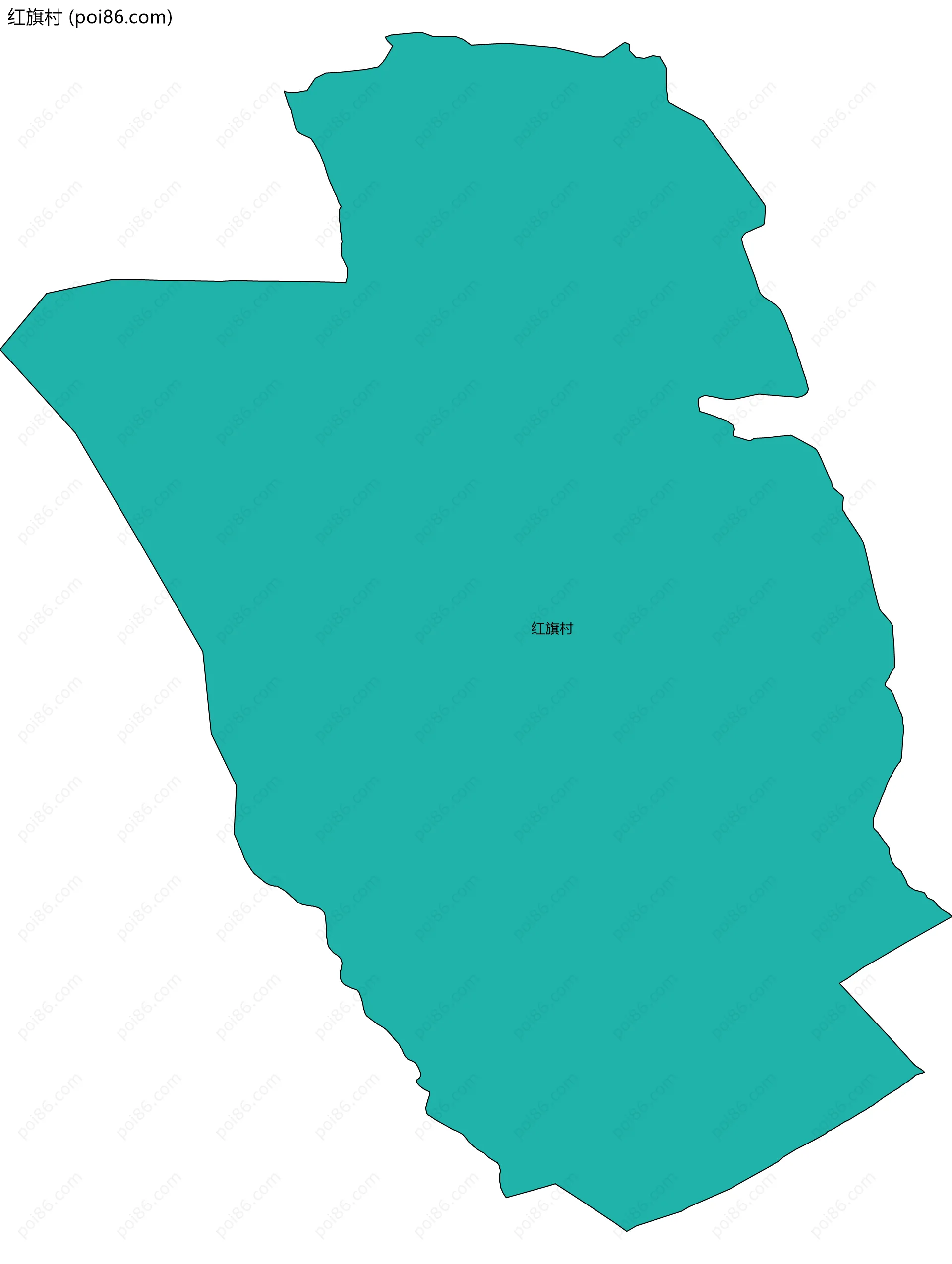 红旗村边界地图