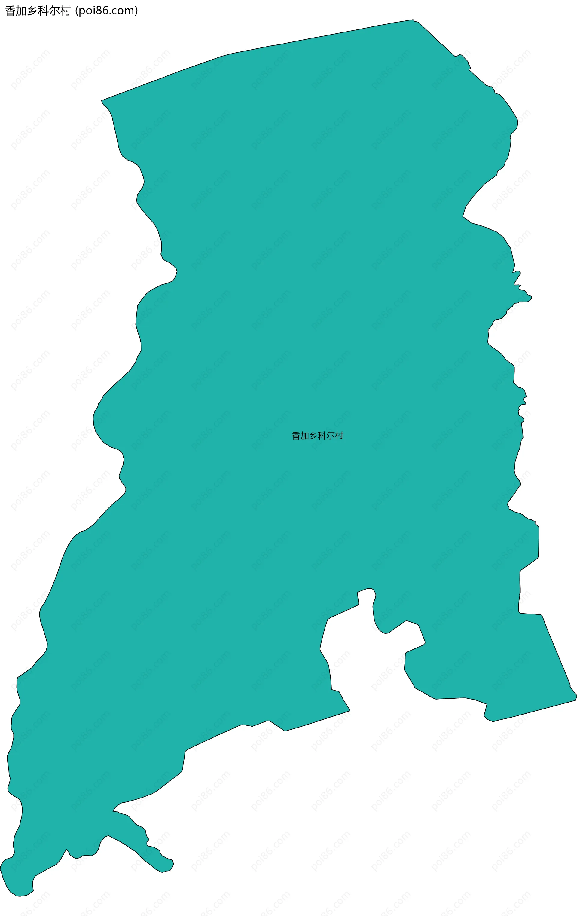 香加乡科尔村边界地图