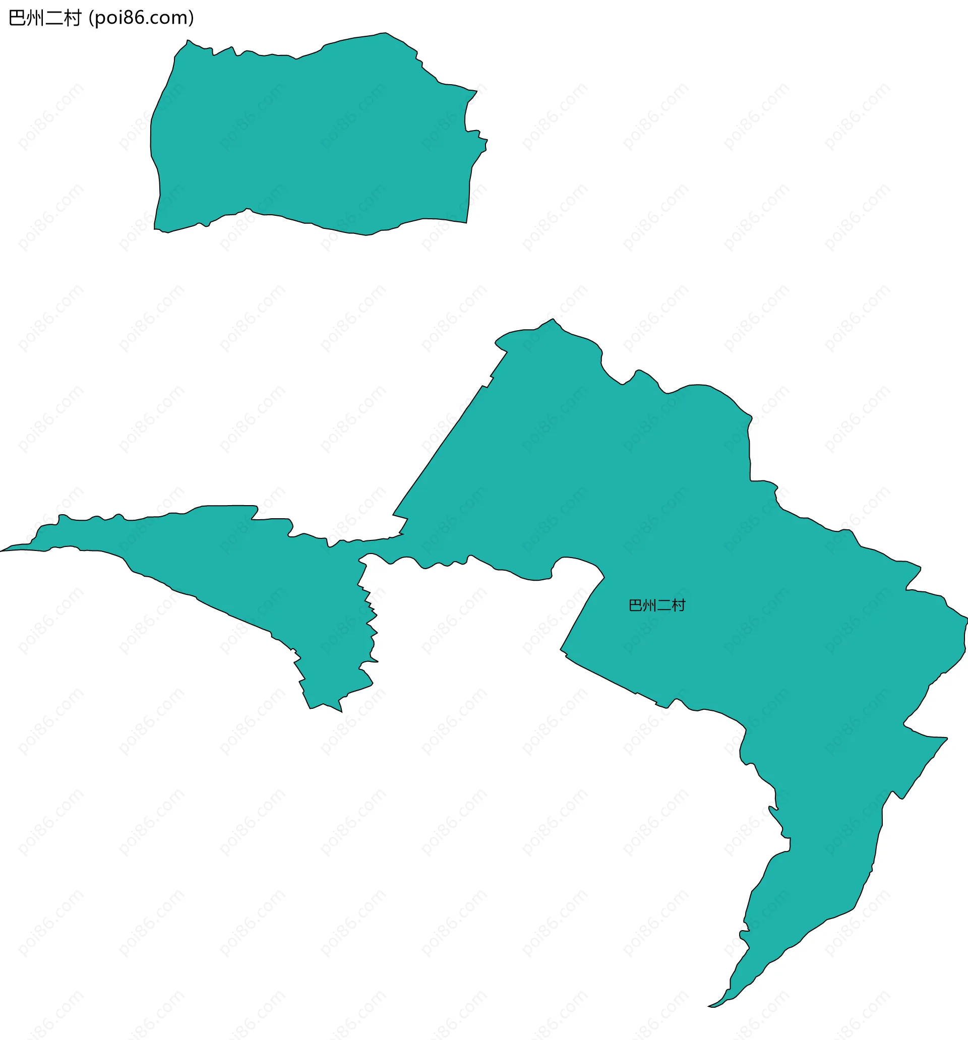 巴州二村边界地图