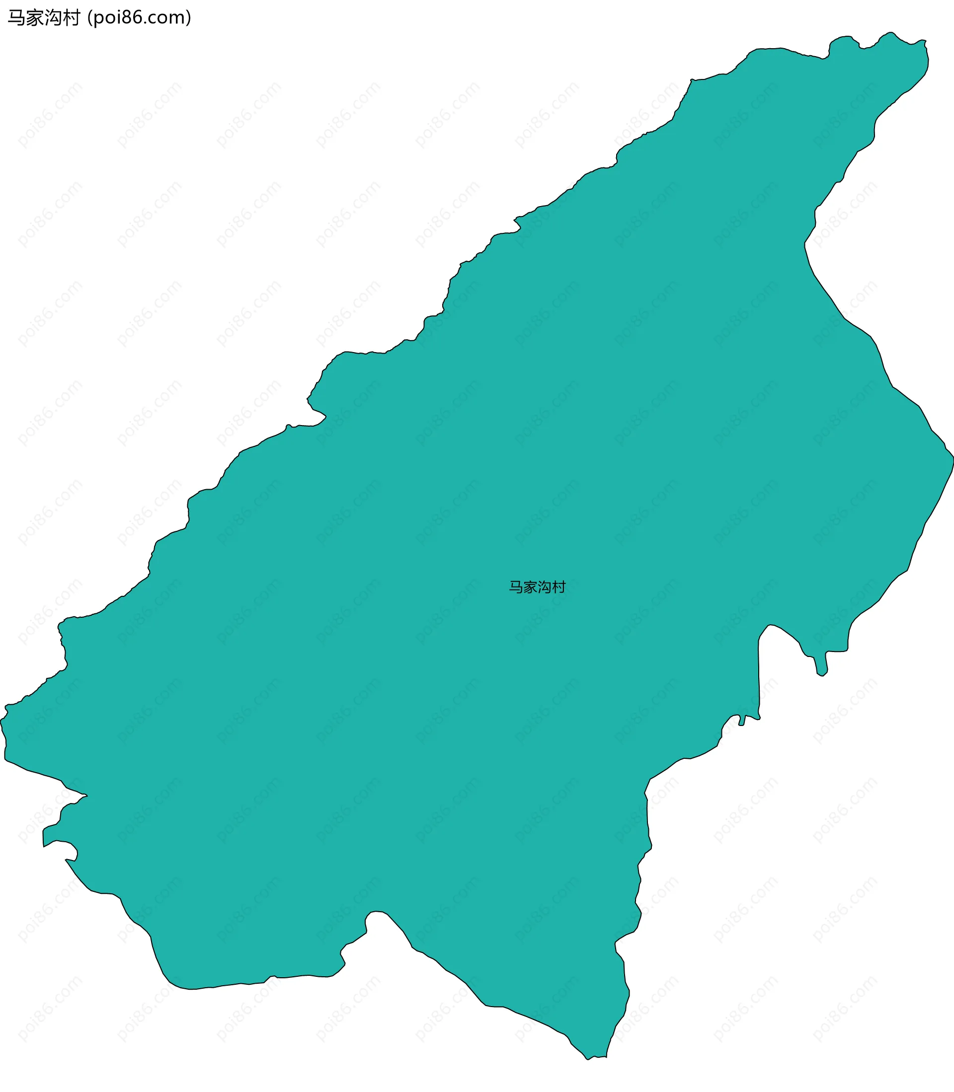 马家沟村边界地图
