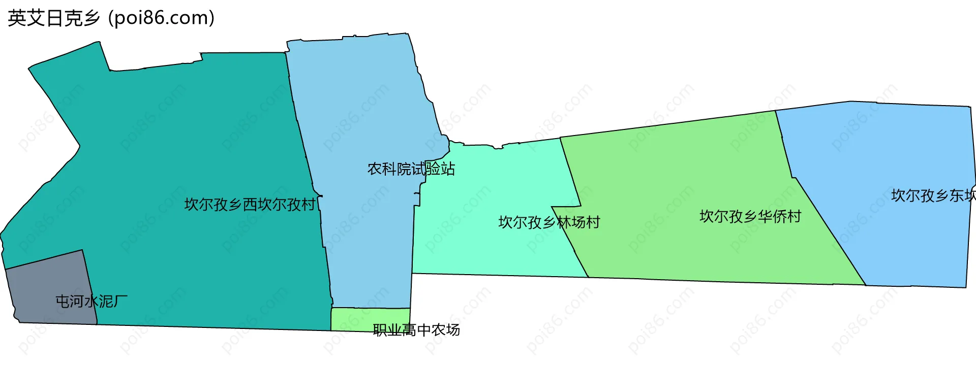 英艾日克乡边界地图(五级行政区划)
