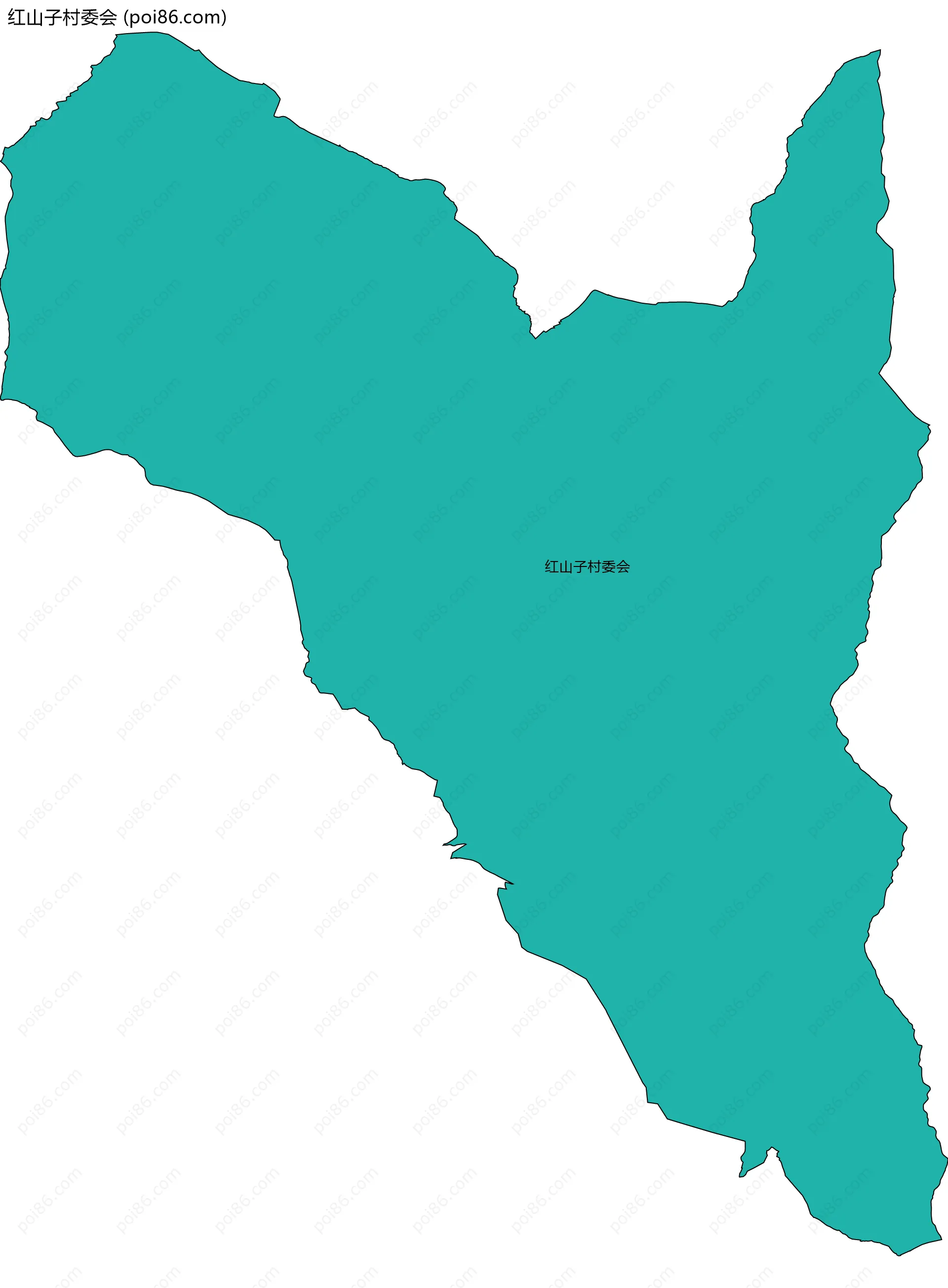 红山子村委会边界地图