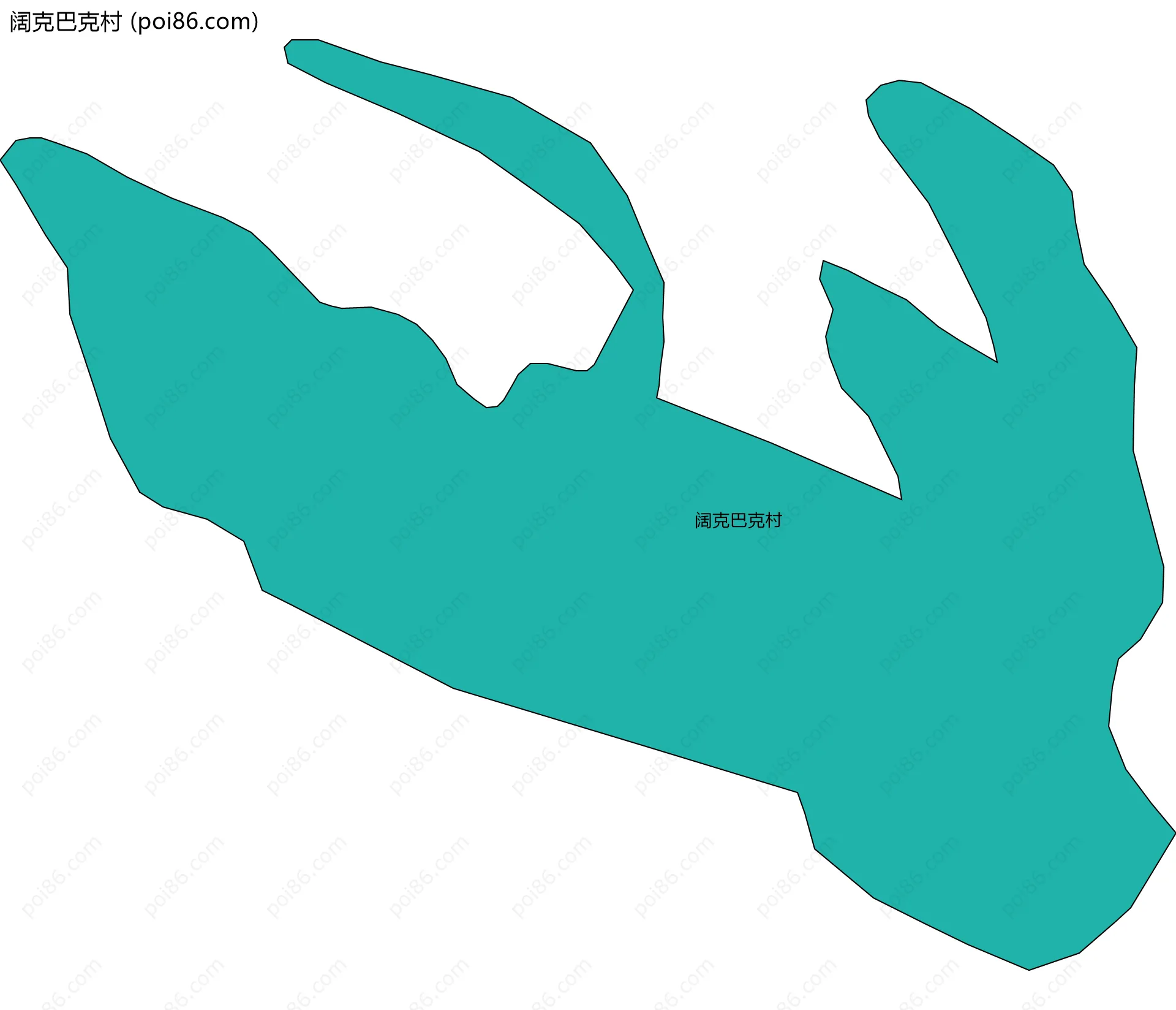 阔克巴克村边界地图