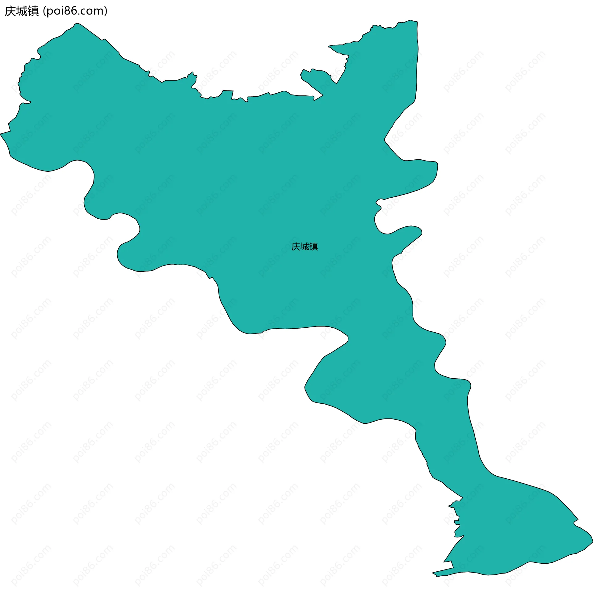 庆城镇边界地图