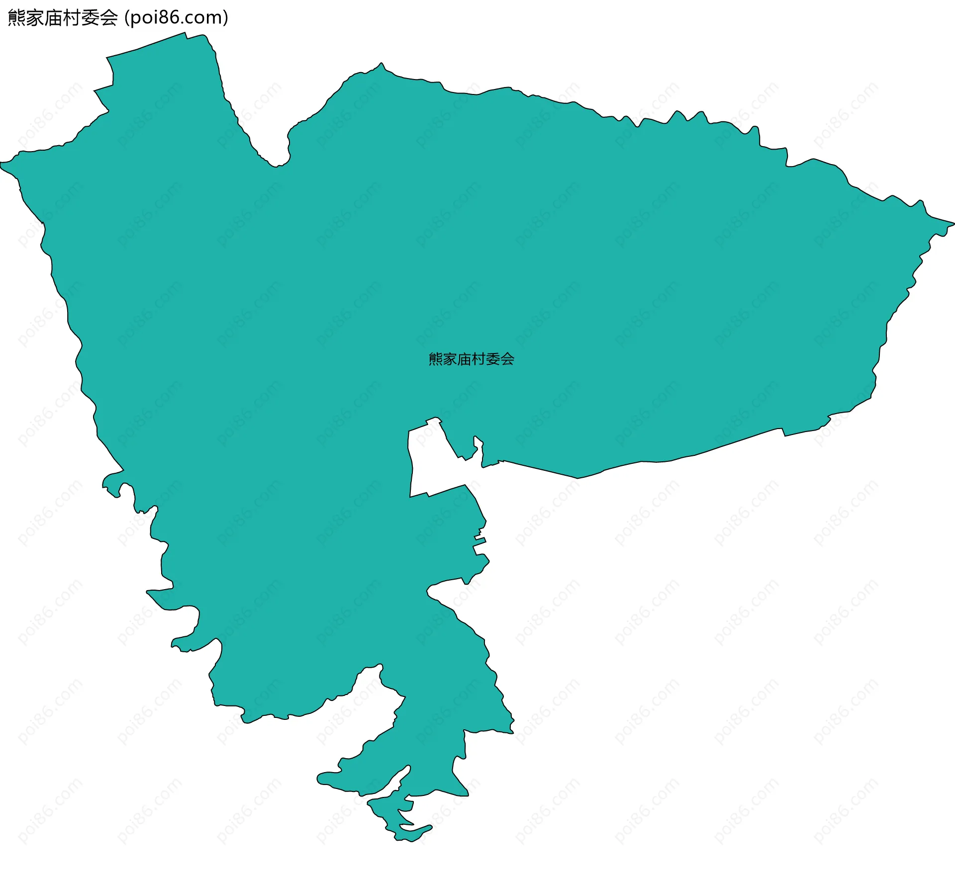 熊家庙村委会边界地图