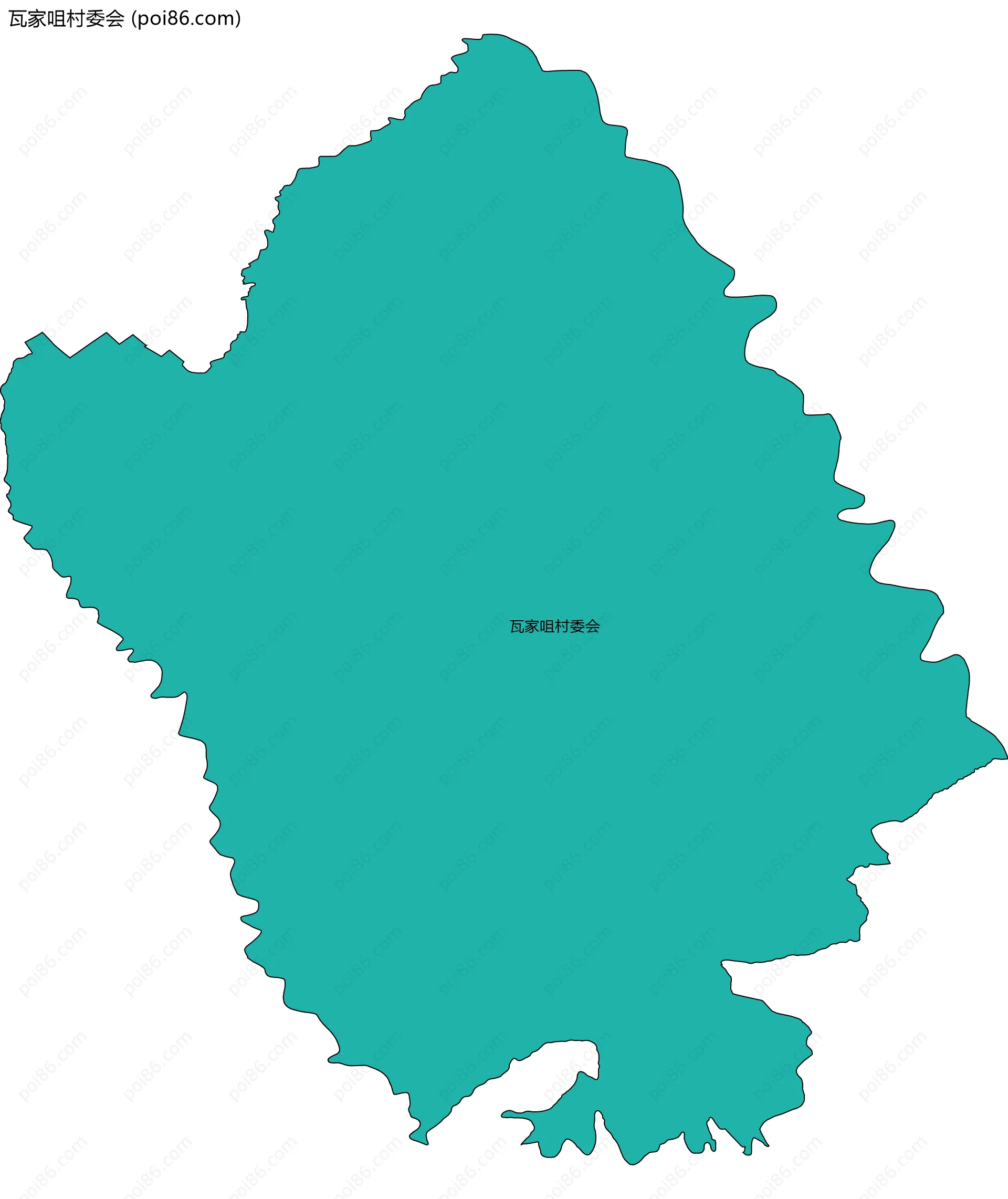 瓦家咀村委会边界地图