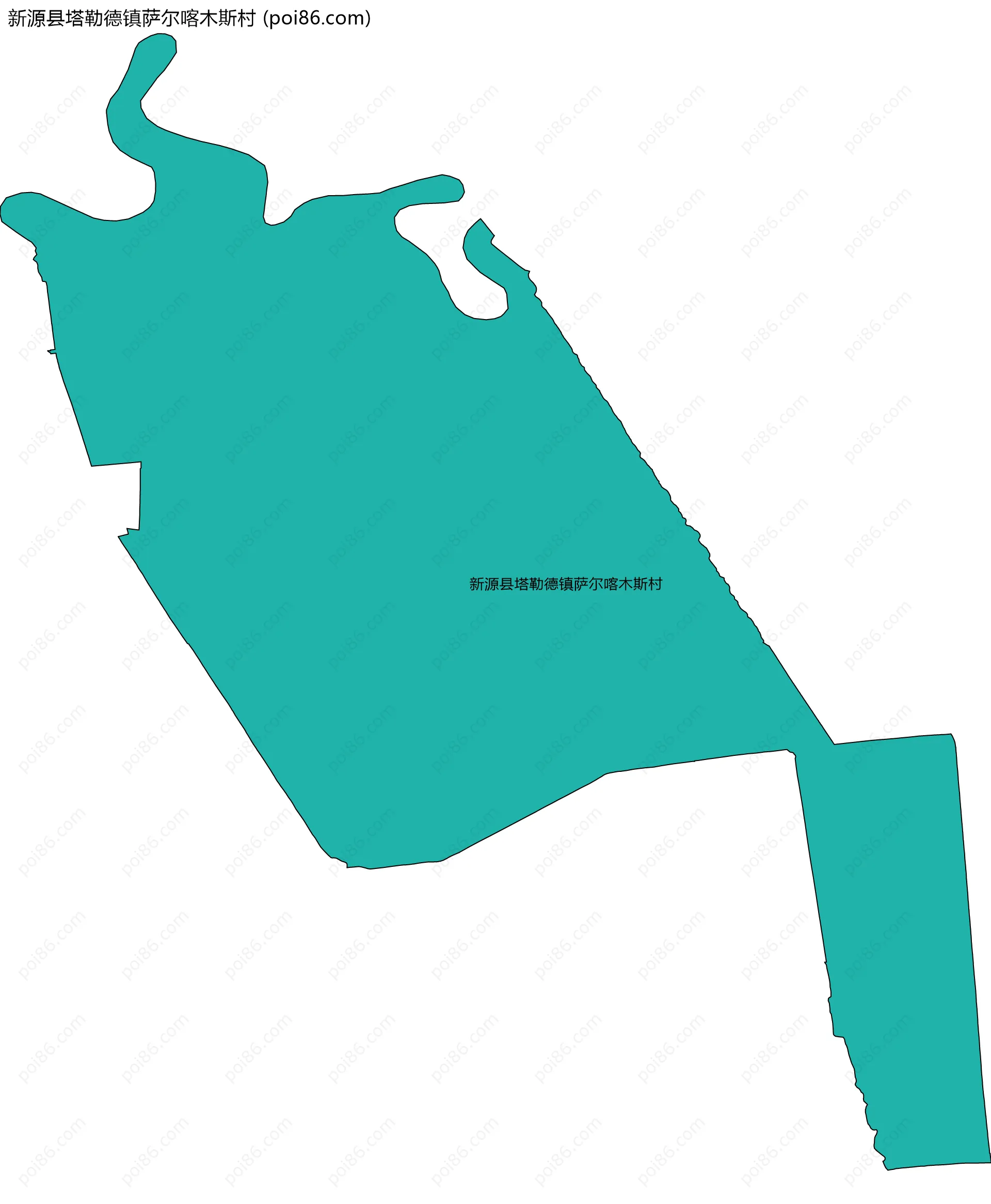 新源县塔勒德镇萨尔喀木斯村边界地图