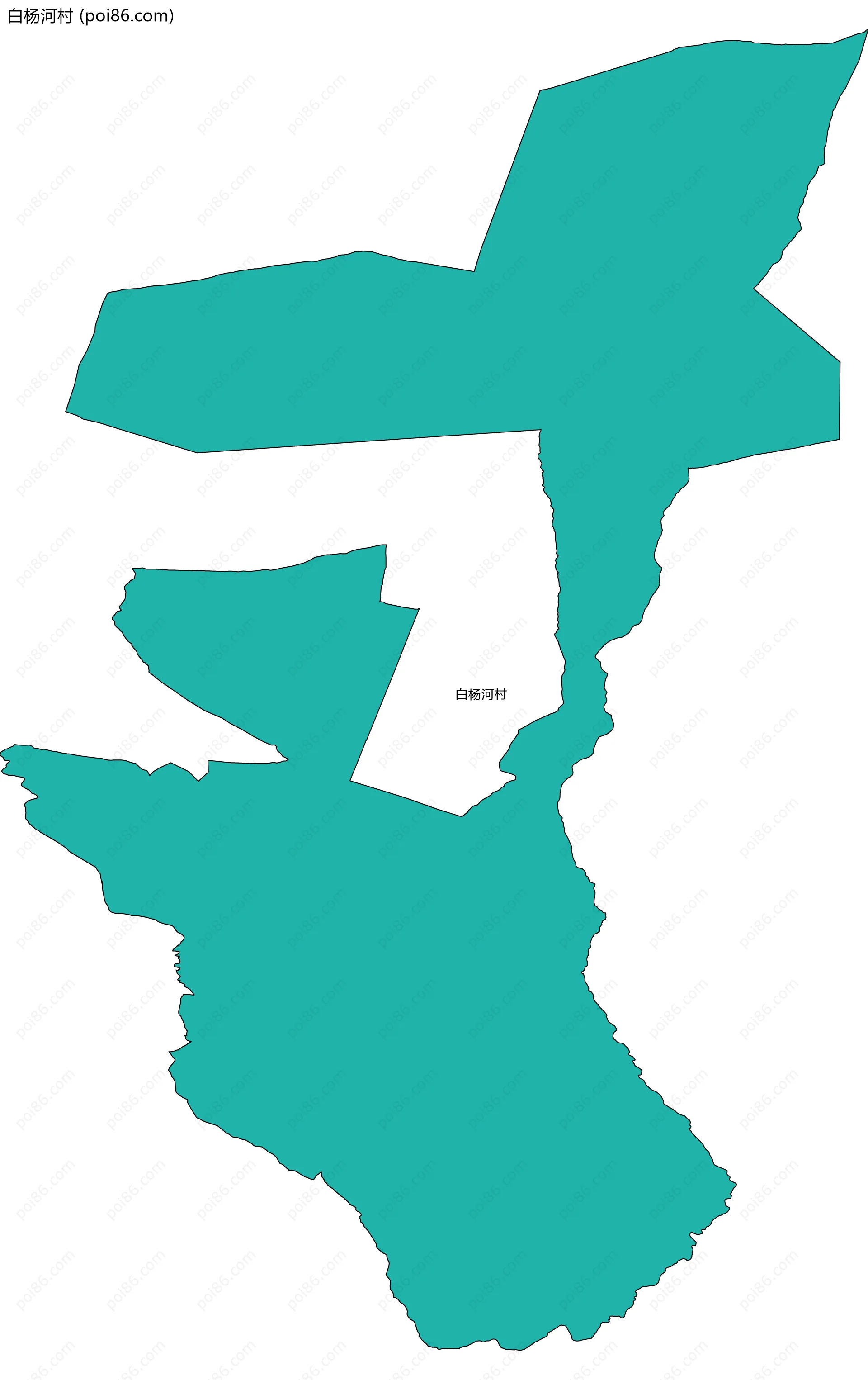 白杨河村边界地图