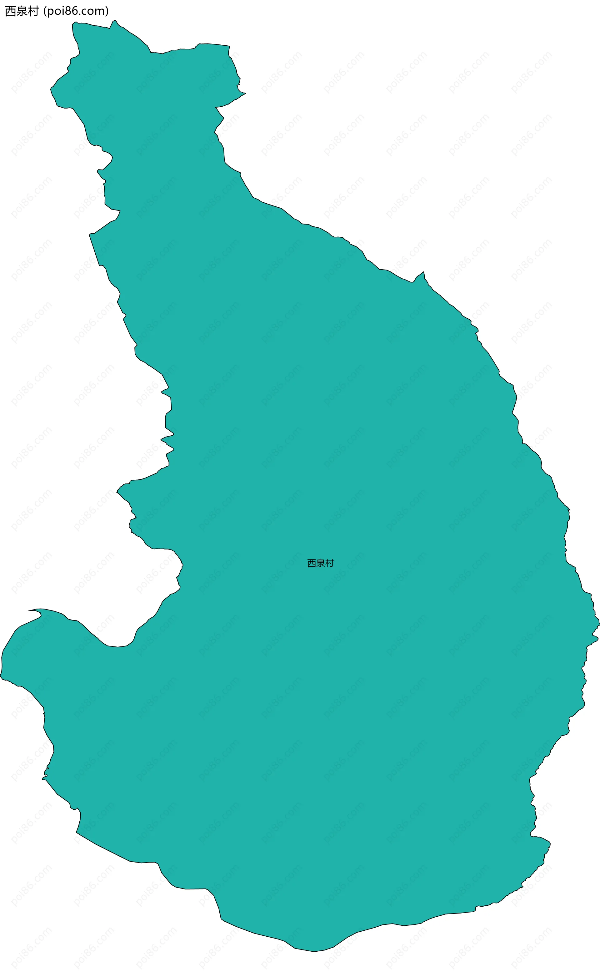 西泉村边界地图