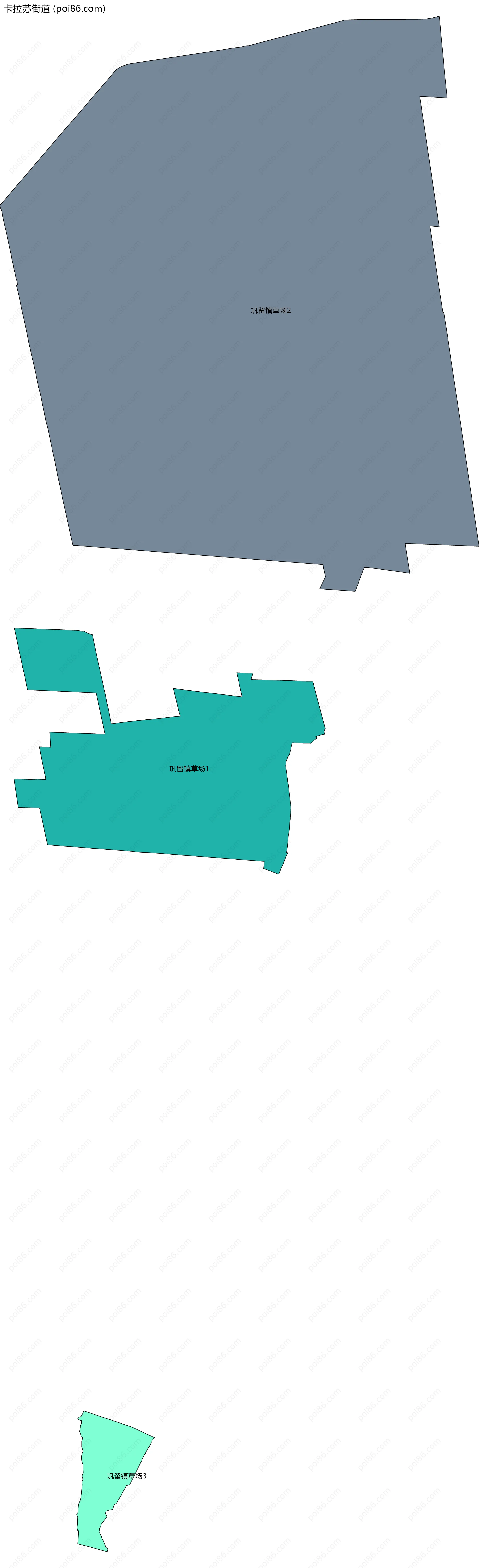 卡拉苏街道边界地图(五级行政区划)