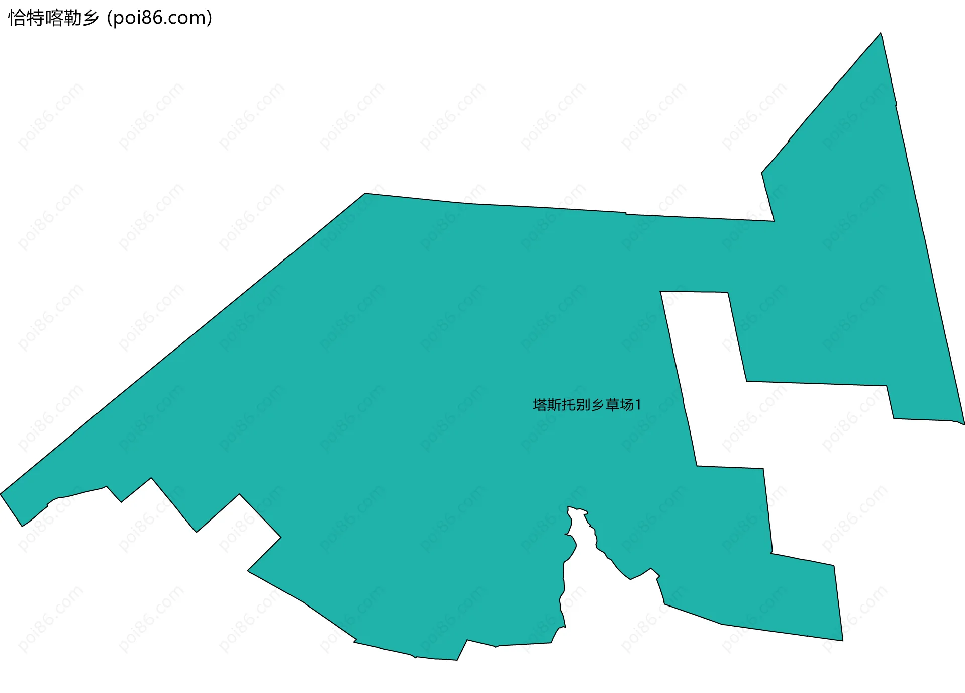 恰特喀勒乡边界地图(五级行政区划)