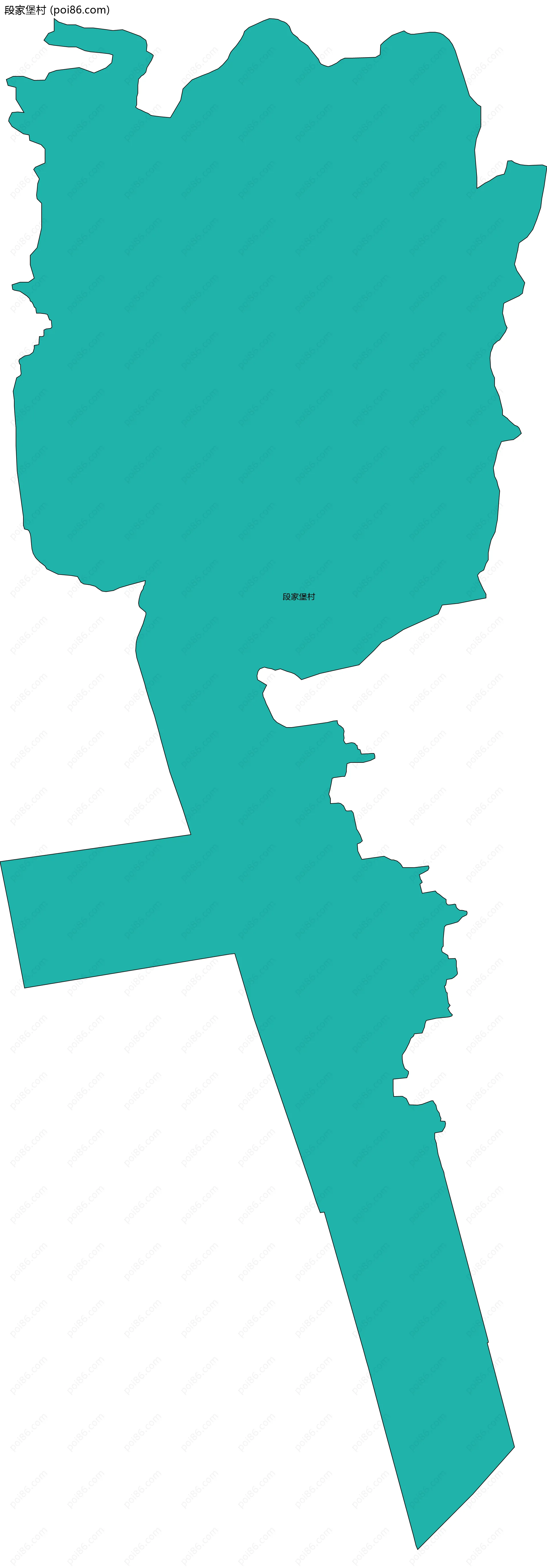 段家堡村边界地图