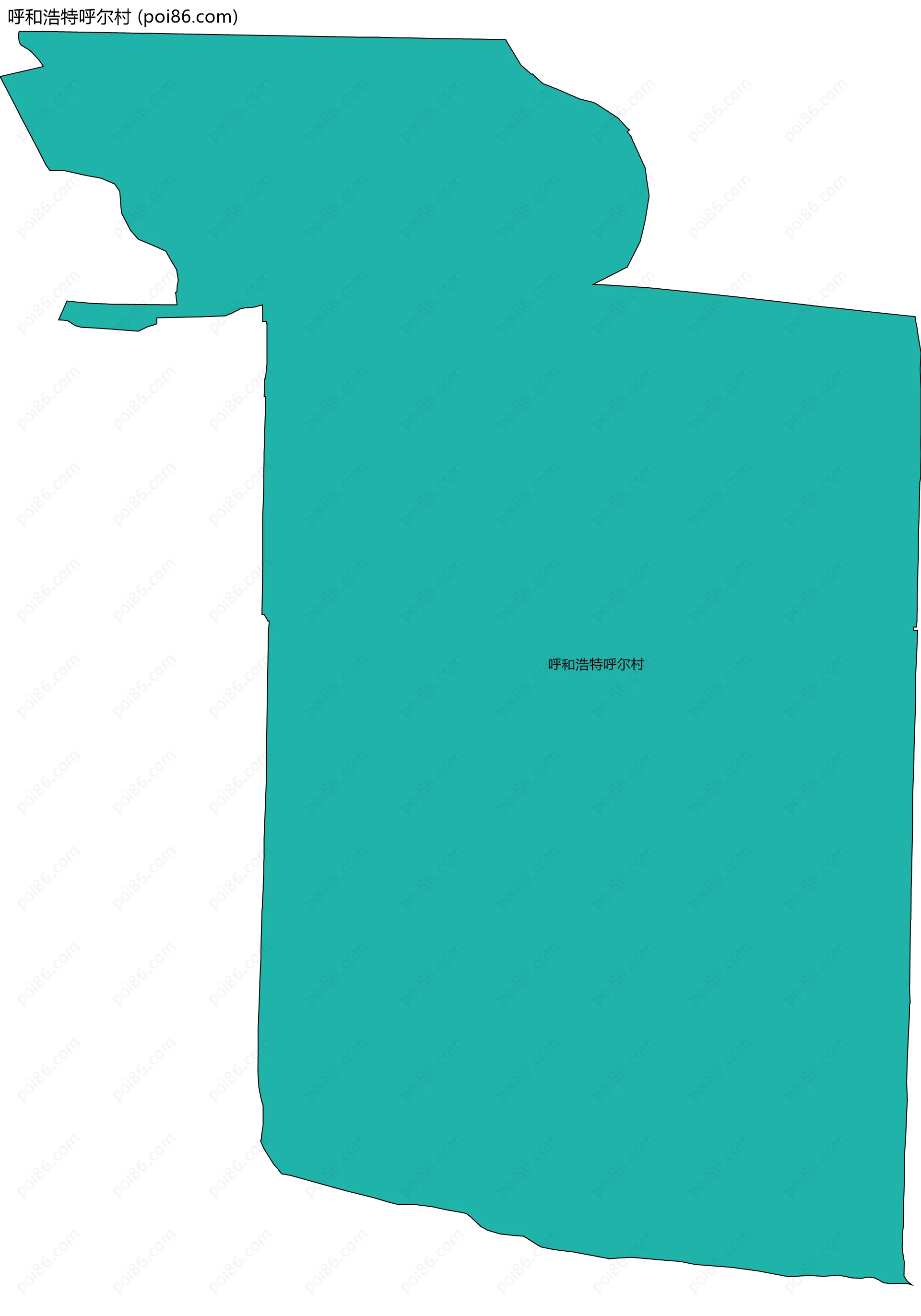 呼和浩特呼尔村边界地图