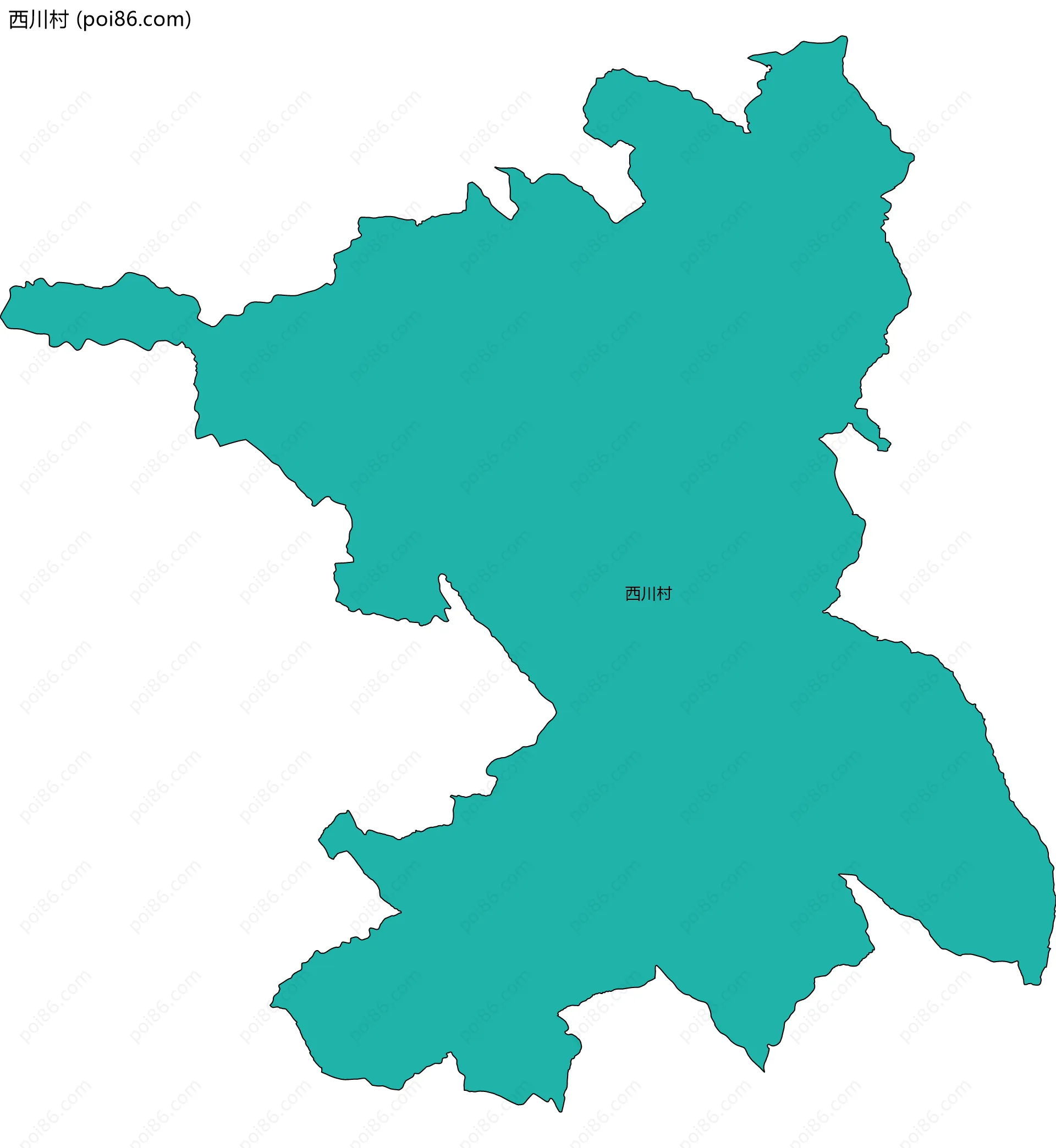 西川村边界地图