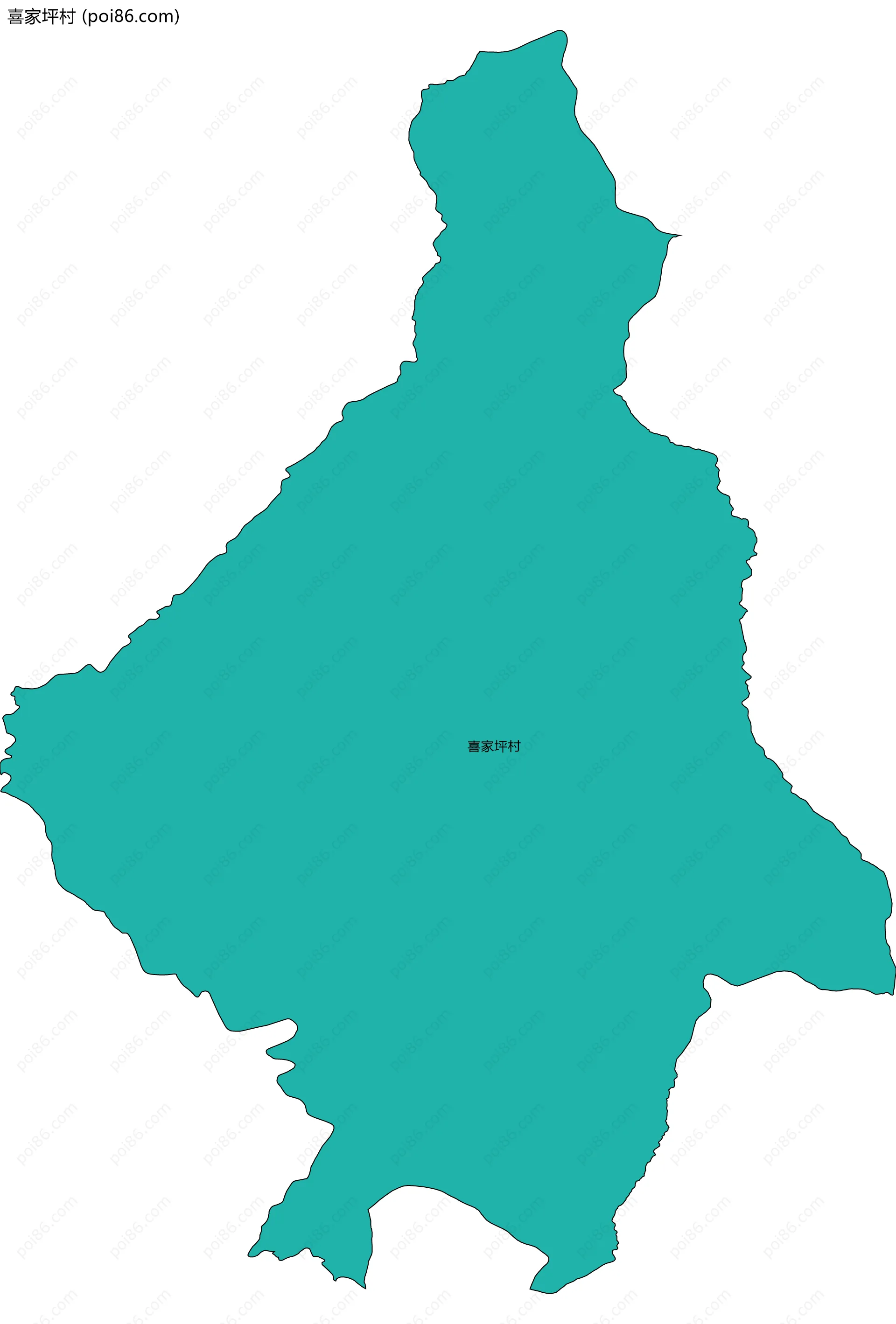 喜家坪村边界地图