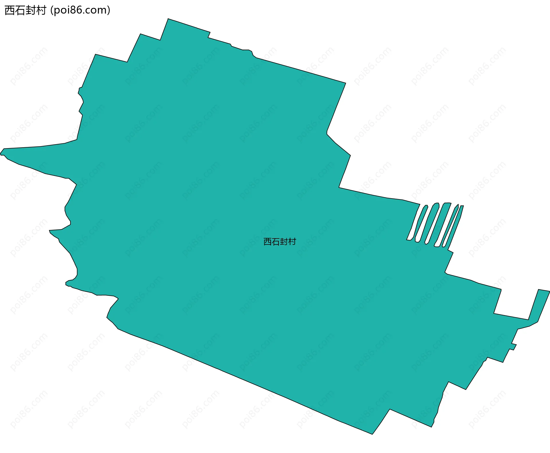 西石封村边界地图
