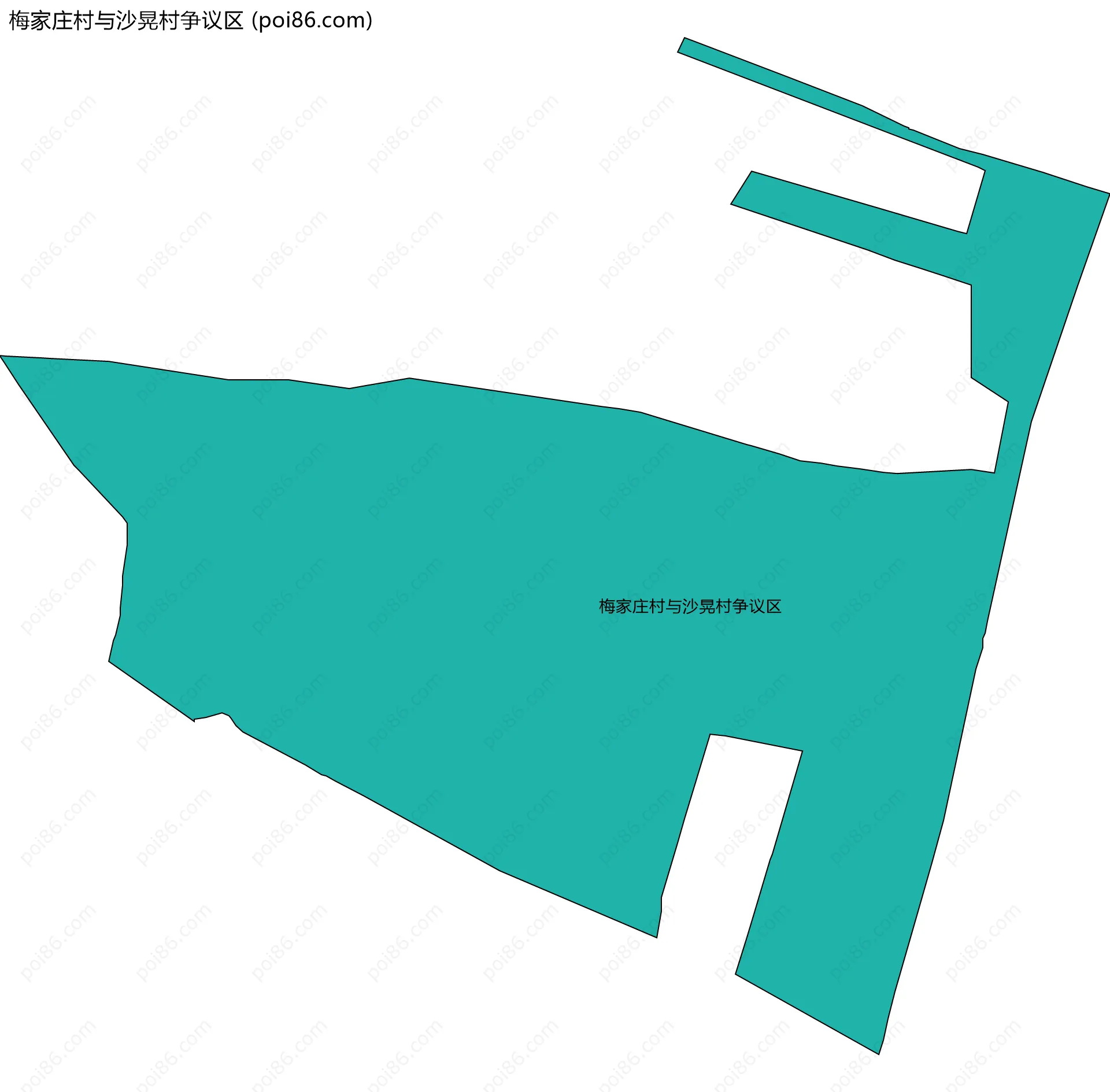 梅家庄村与沙晃村争议区边界地图